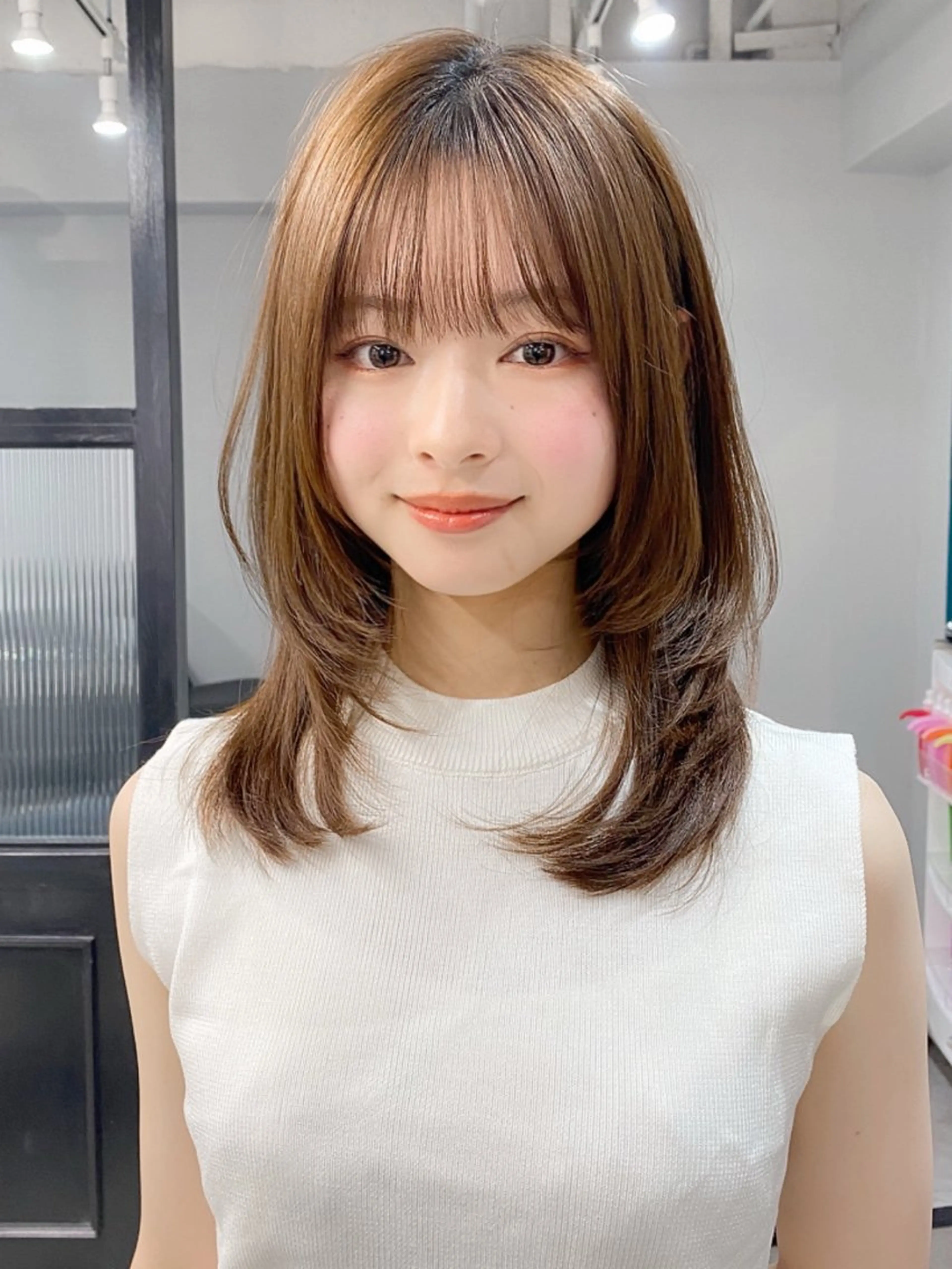 セミロング カラー 韓国風ヘア レイヤーカット カット ヘアカラー トリートメント レイヤー×髪質改善✨ 渋谷/佐藤侑哉のヘアスタイル