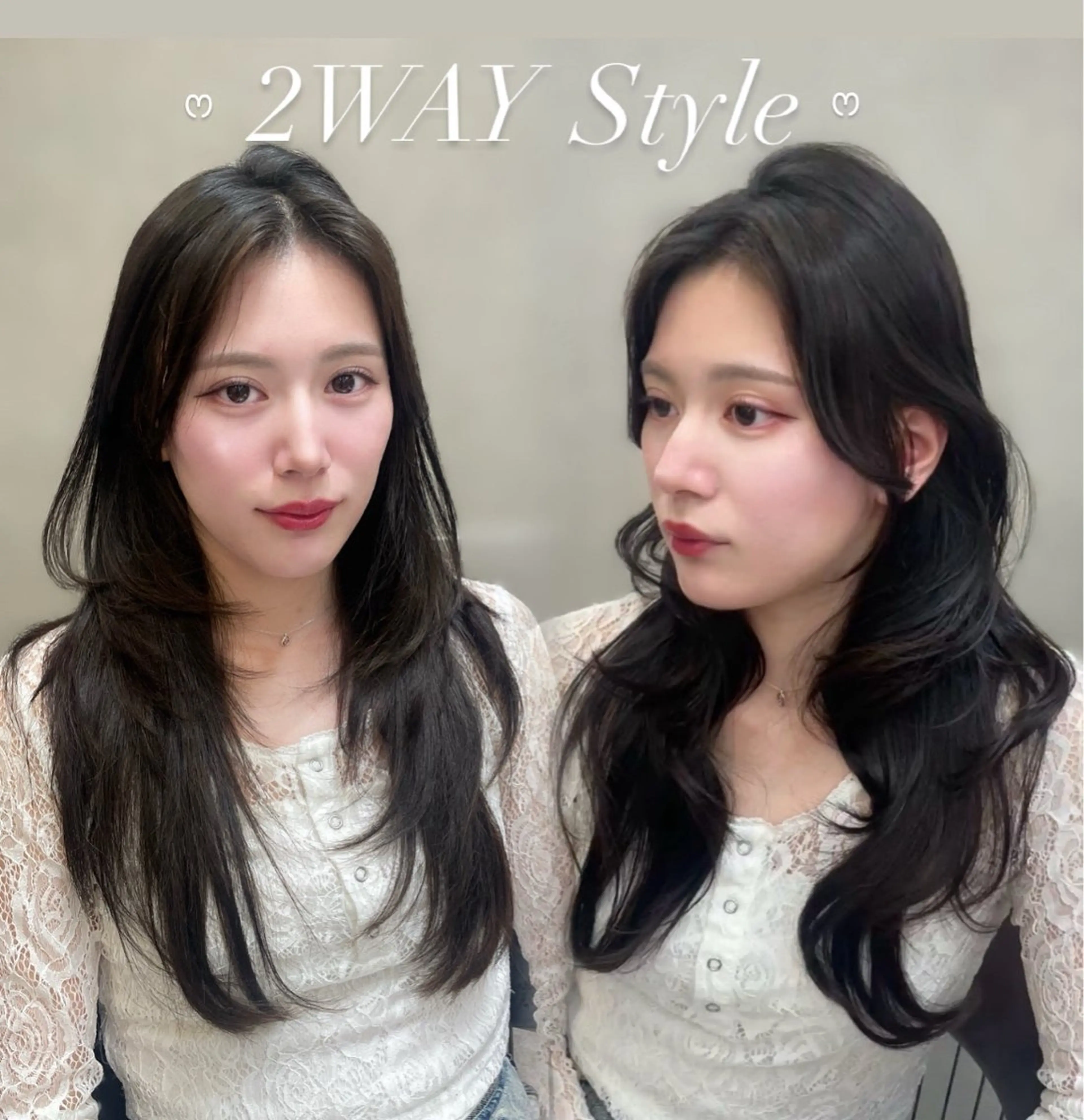 ロング カット ヘアカラー MOE 福岡韓国ヘア✧︎のヘアスタイル