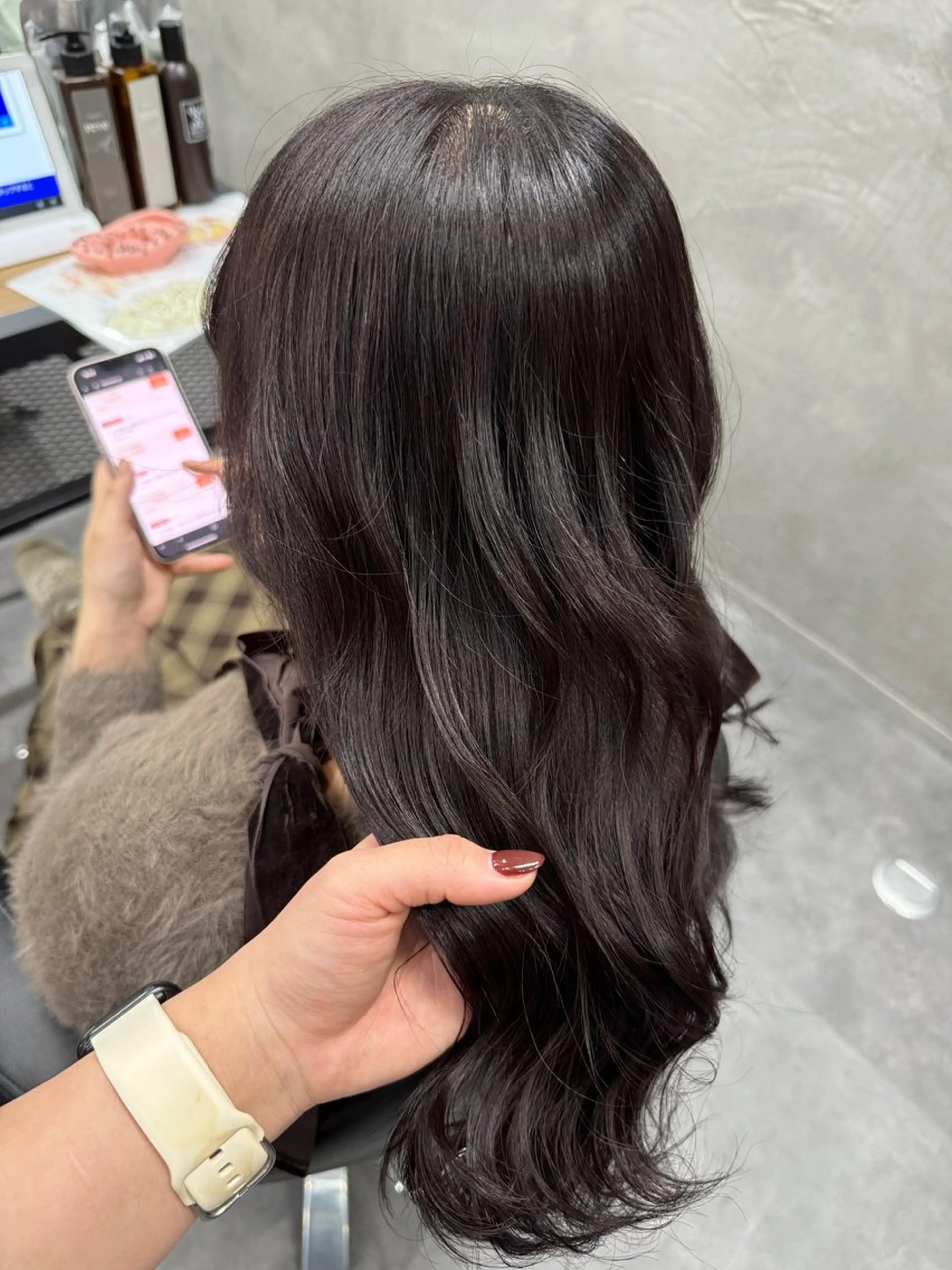 ミディアム カラー ブラウンカラー ピンクカラー ピンクブラウン オルソーヘアー所属・mako /カラーモデル募集中のヘアスタイル