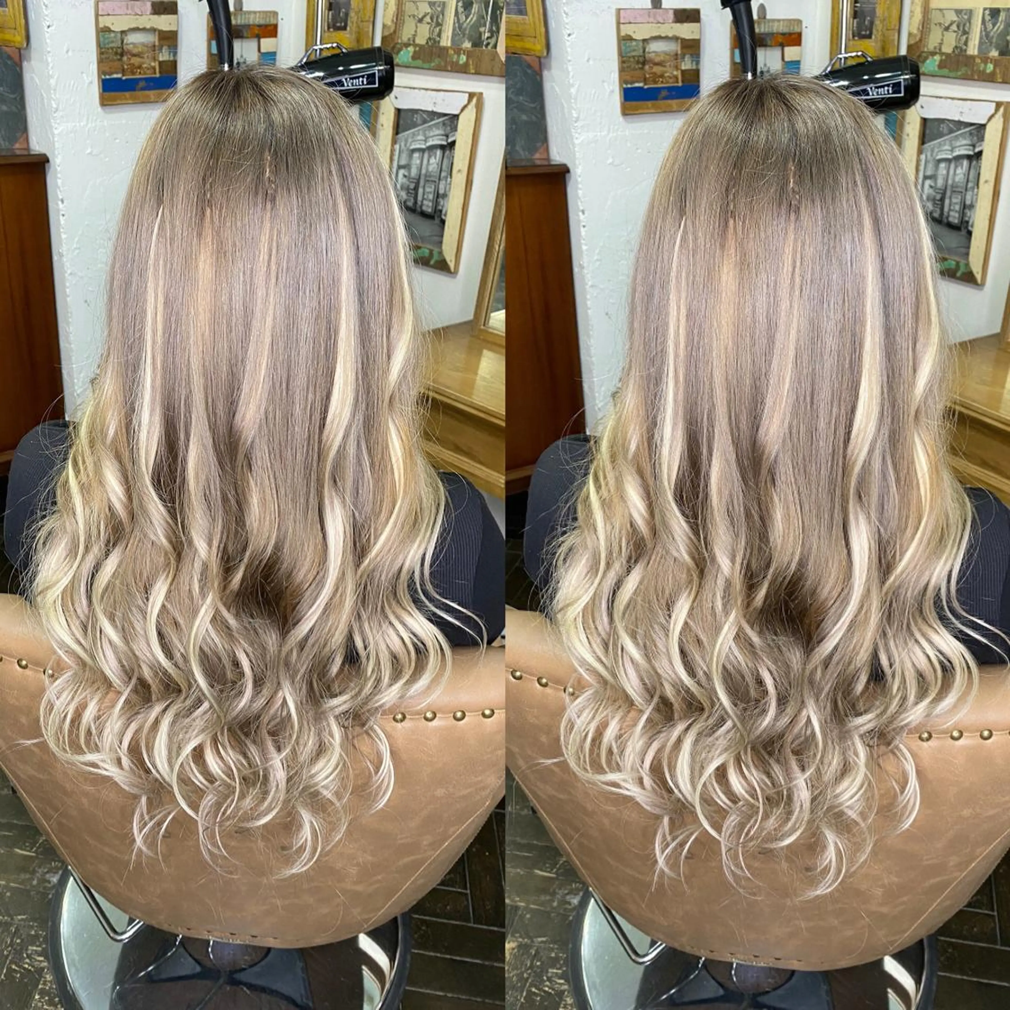 ロング カラー ハイライトカラー エクステ ハイライト モモカ/ハイトーン /バレイヤージュのヘアスタイル