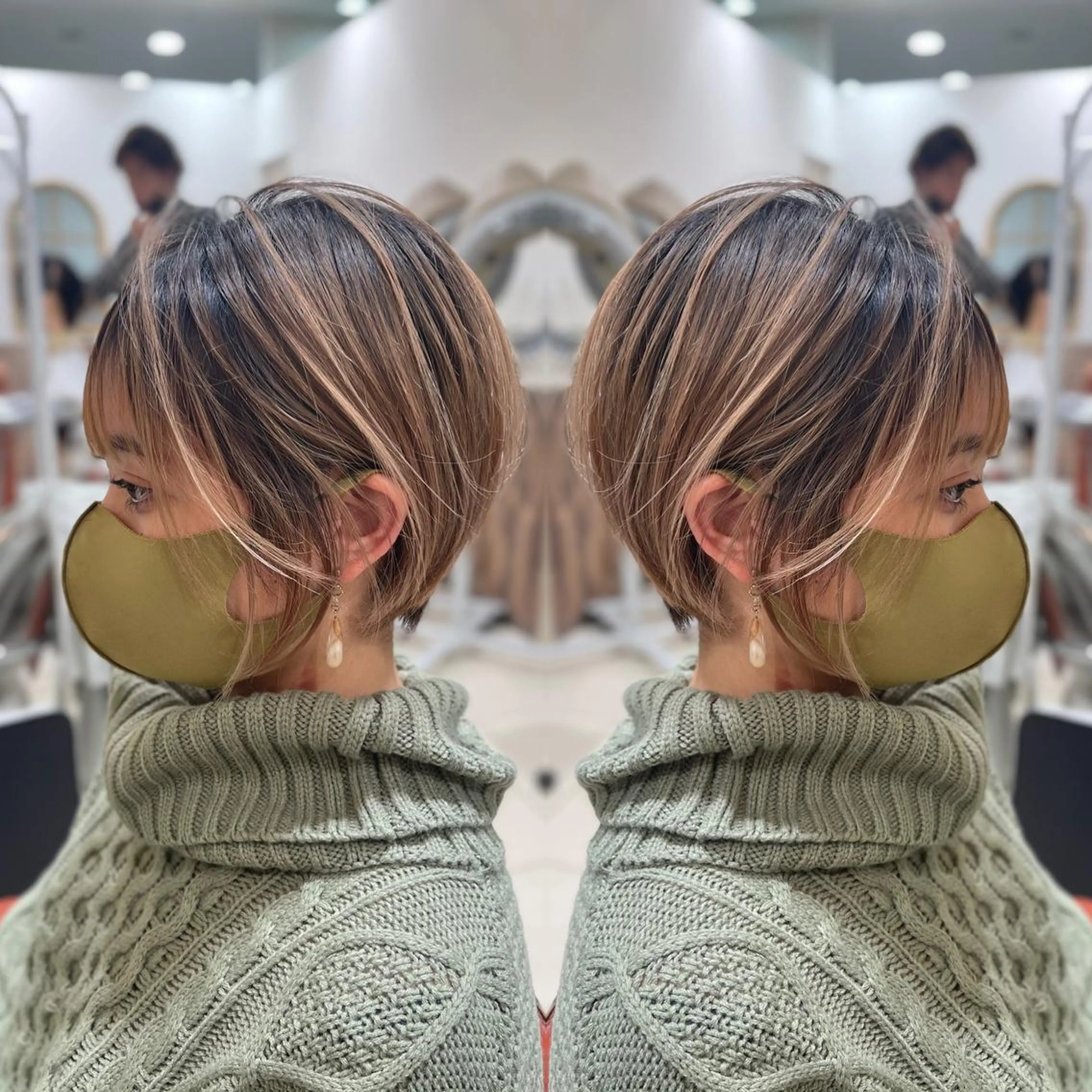 ショート ヘアカラー Y Uのヘアスタイル