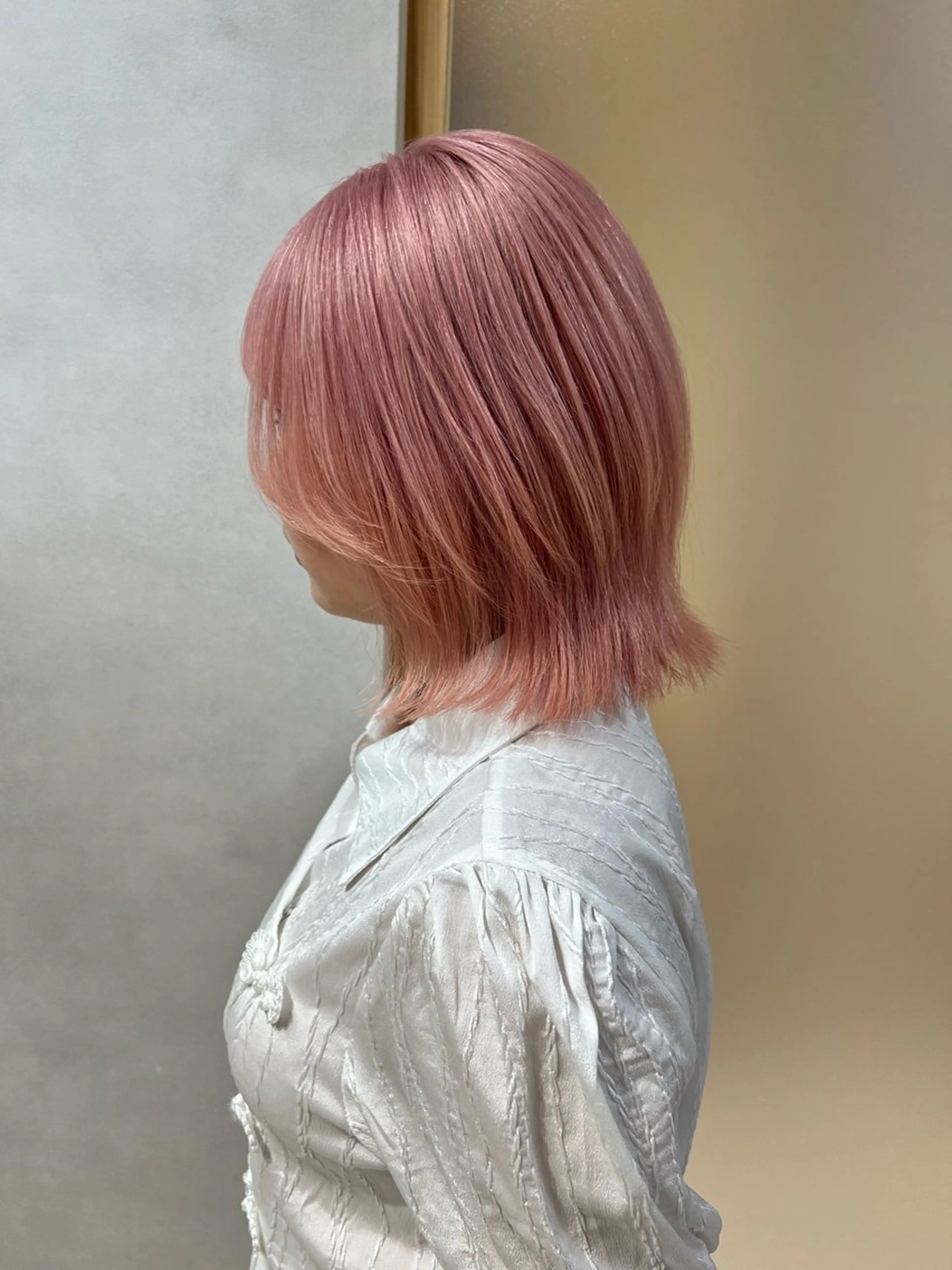 ショート カラー ピンクカラー レイヤーカット/ボブ 韓国ヘア🪄REN.のヘアスタイル