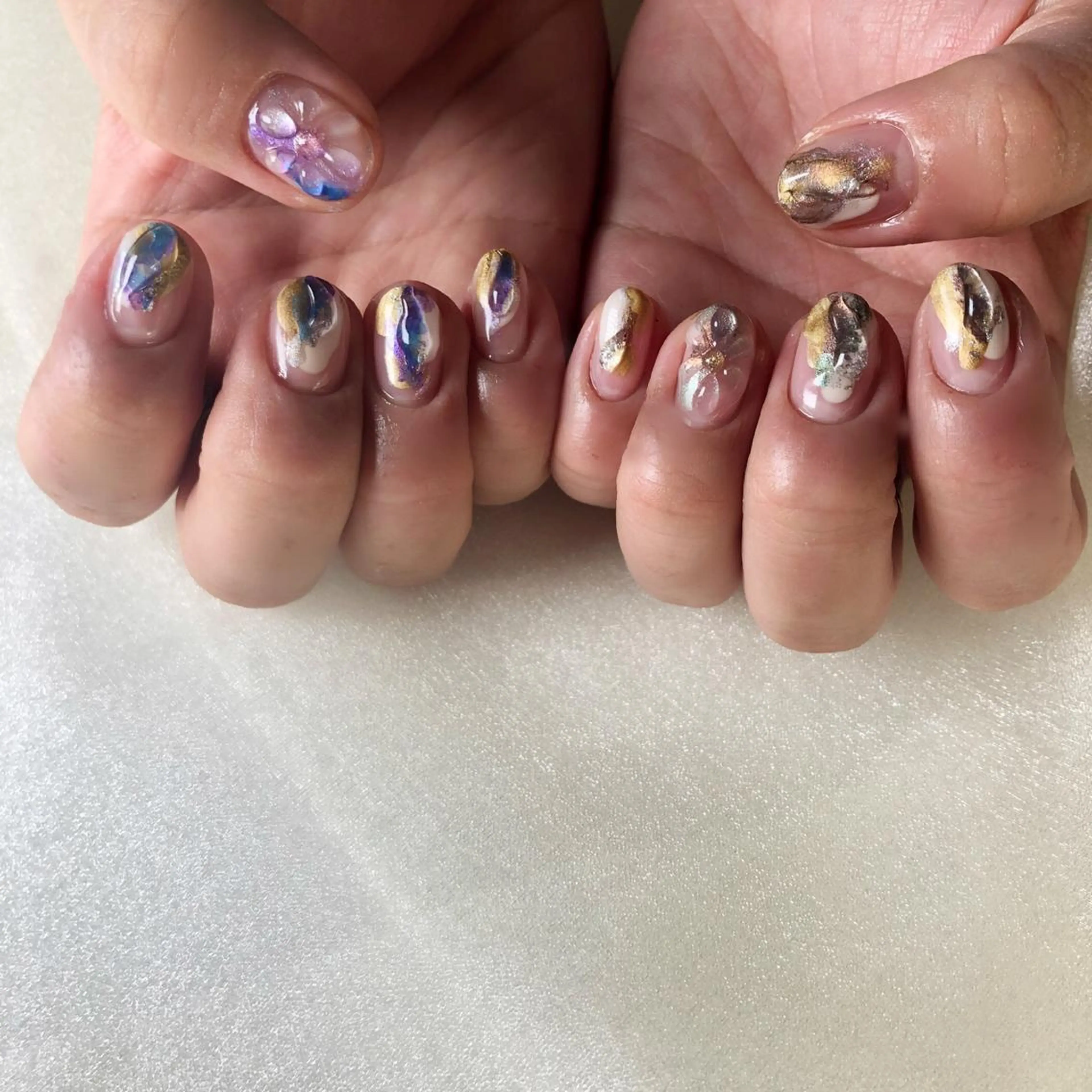 ネイル アートネイル ジェルネイル 氷ネイル・うるうるネイル マグネットネイル ミラーネイル You kyehwaのネイルデザイン