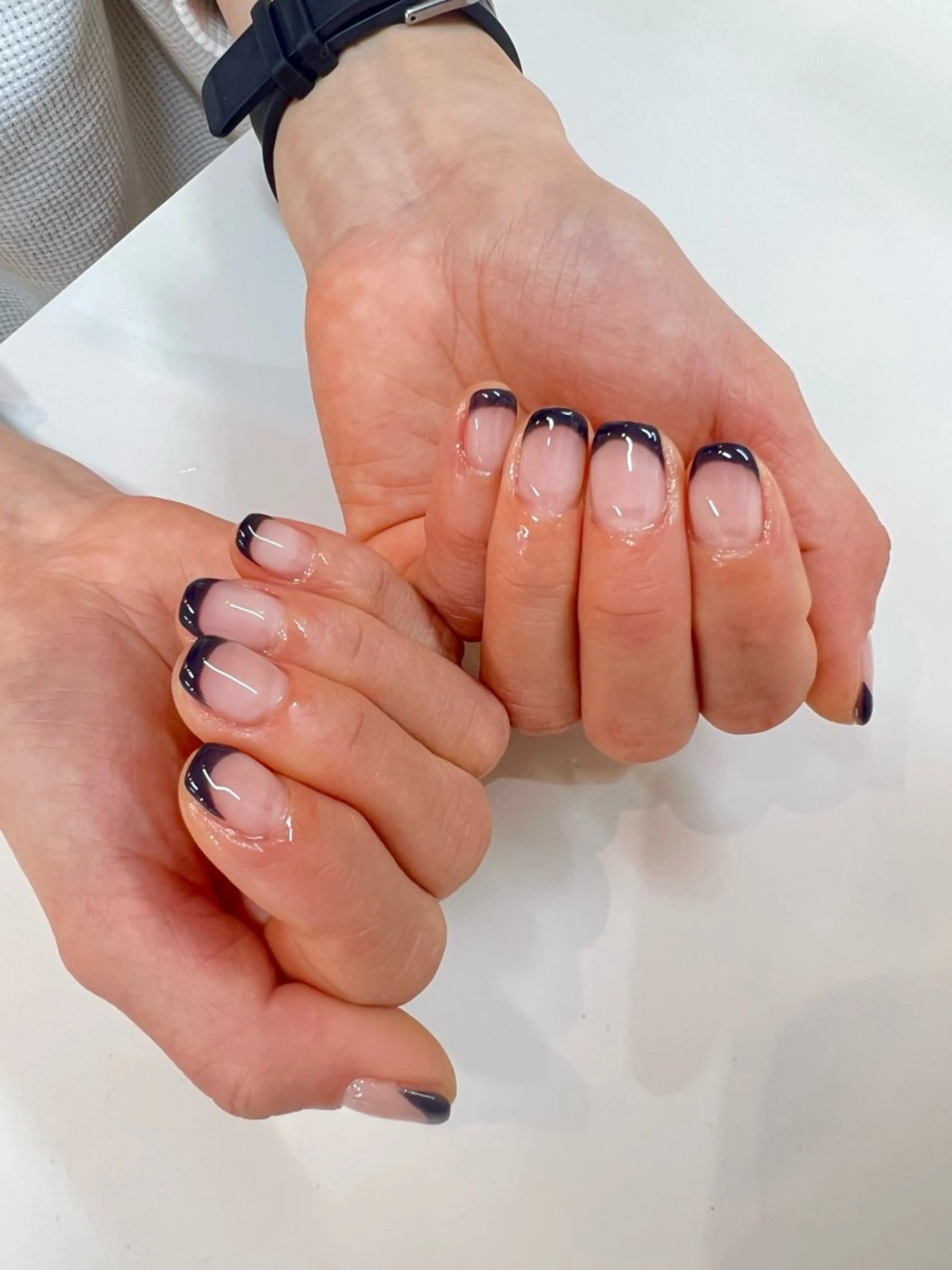 ネイル クリアネイル 長さ出し フットネイル フレンチネイル ジェルネイル chipie_ momiのネイルデザイン