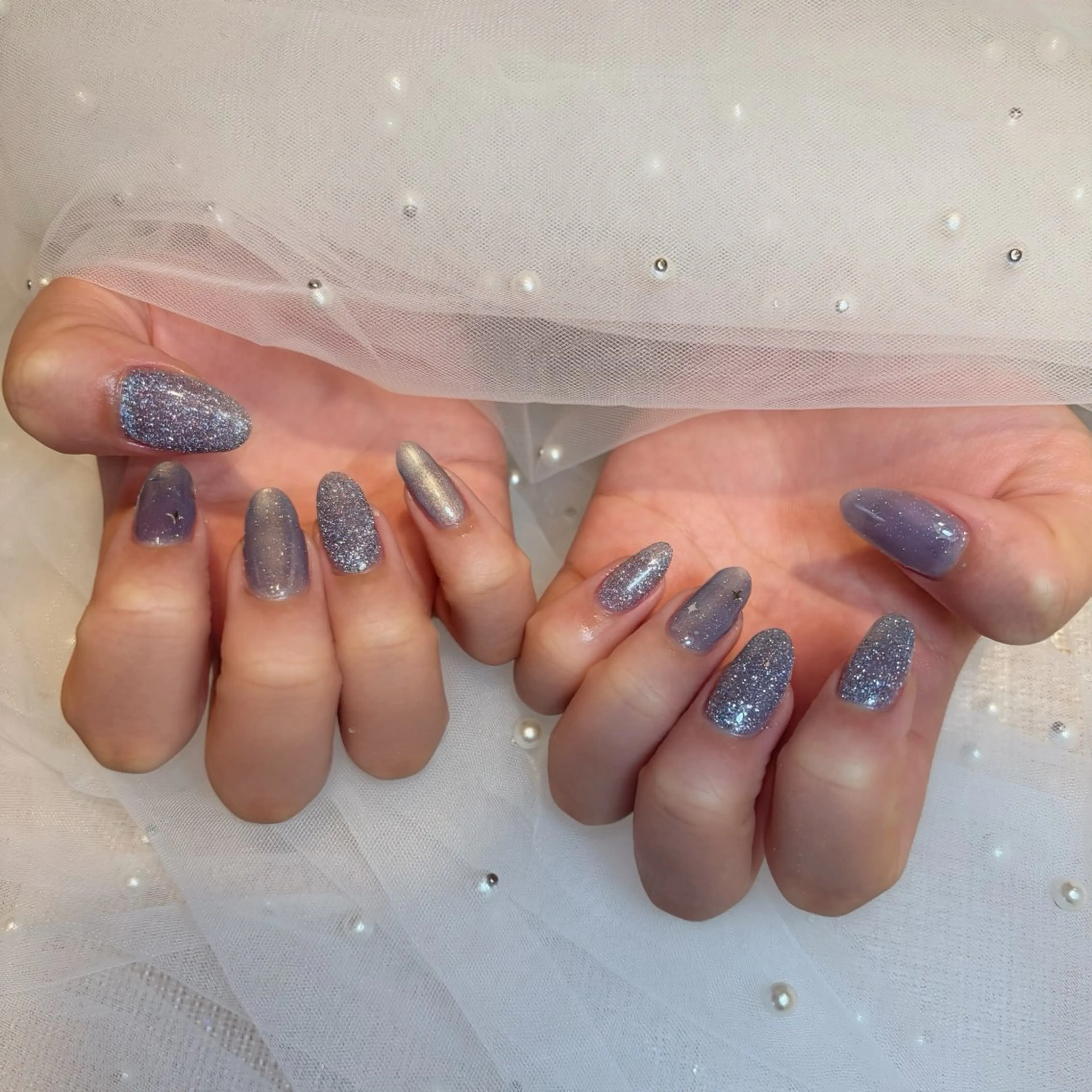 ネイル フラッシュネイル マグネットネイル ハンドネイル 塚本 梨央のネイルデザイン