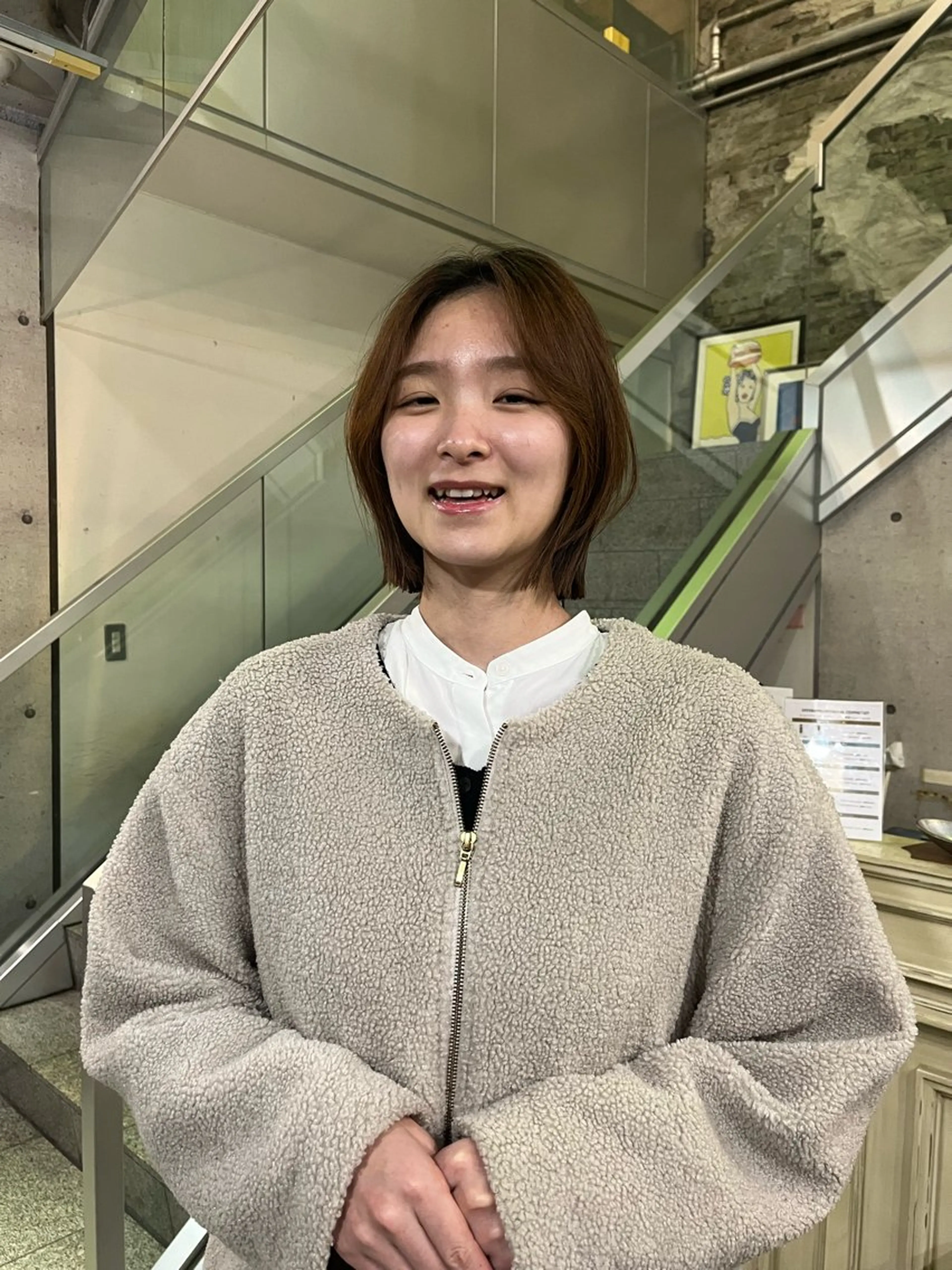 ミディアム ボブ 顔周りカット レイヤーカット ARUE所属・SATO KUREA ✨のヘアスタイル