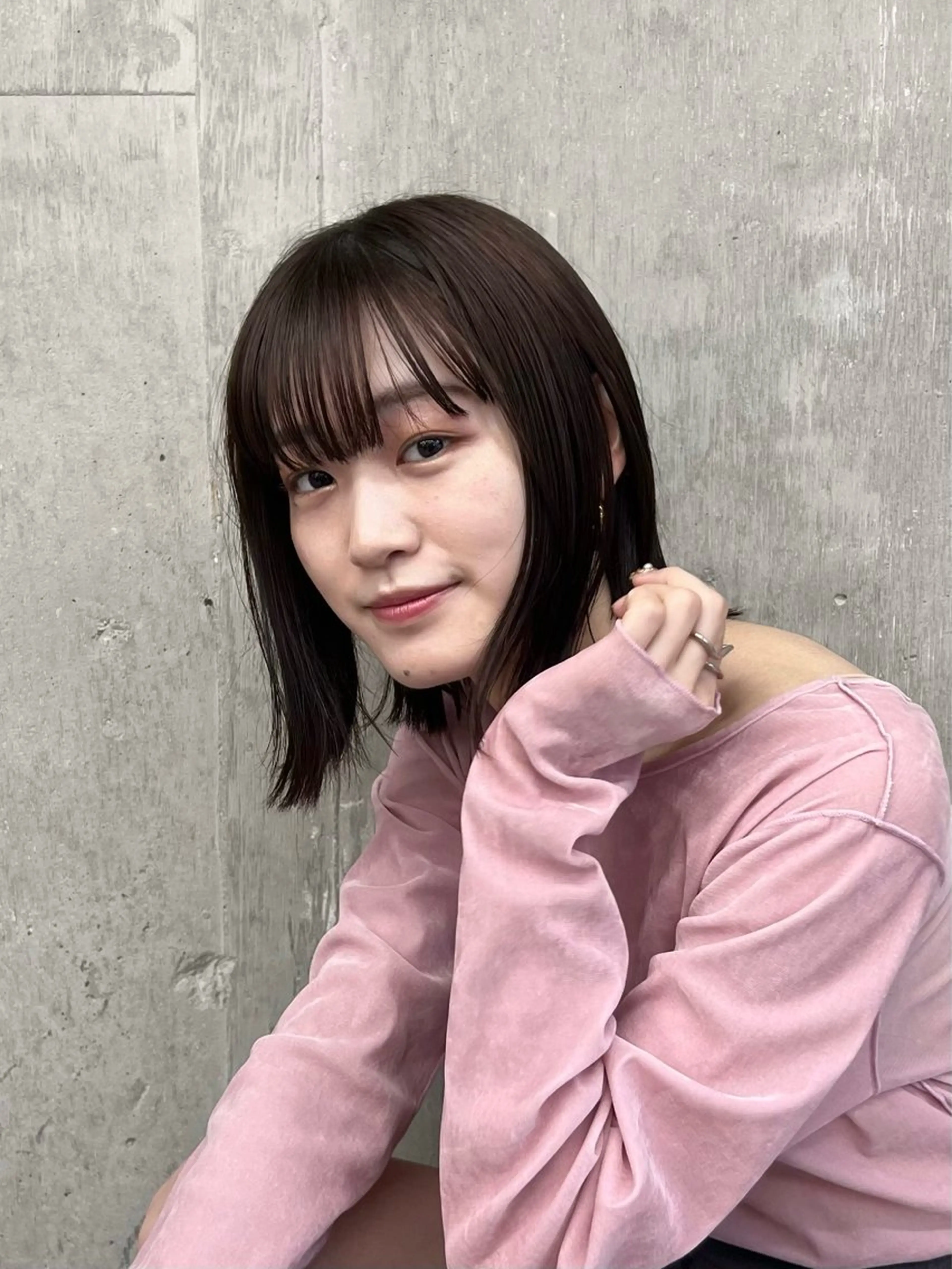 ミディアム カラー カット ヘアカラー era所属・azumi/ボブ/暖 色/オリーブ/縮毛のヘアスタイル