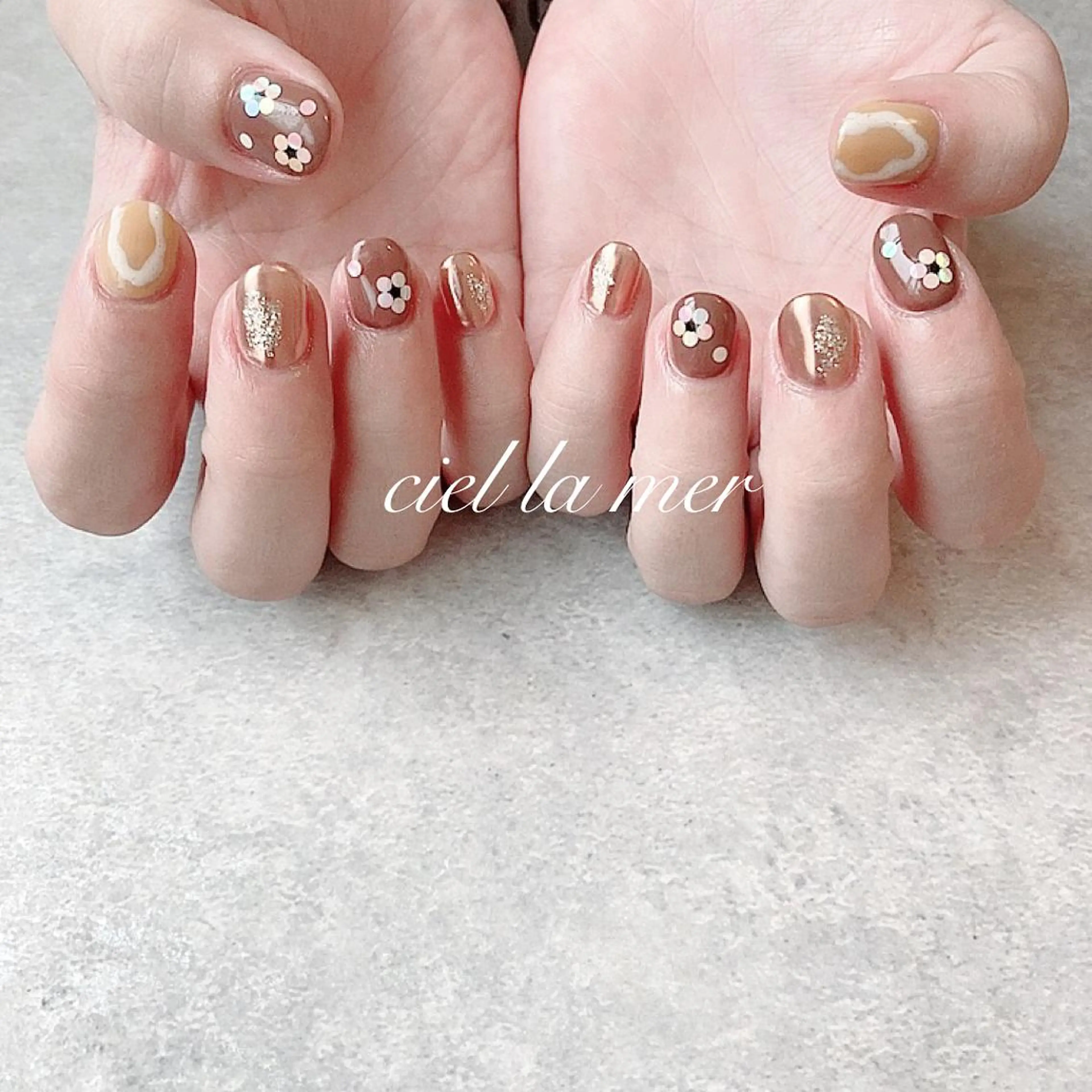 ネイル ハンドネイル フットネイル ciel la merのネイルデザイン