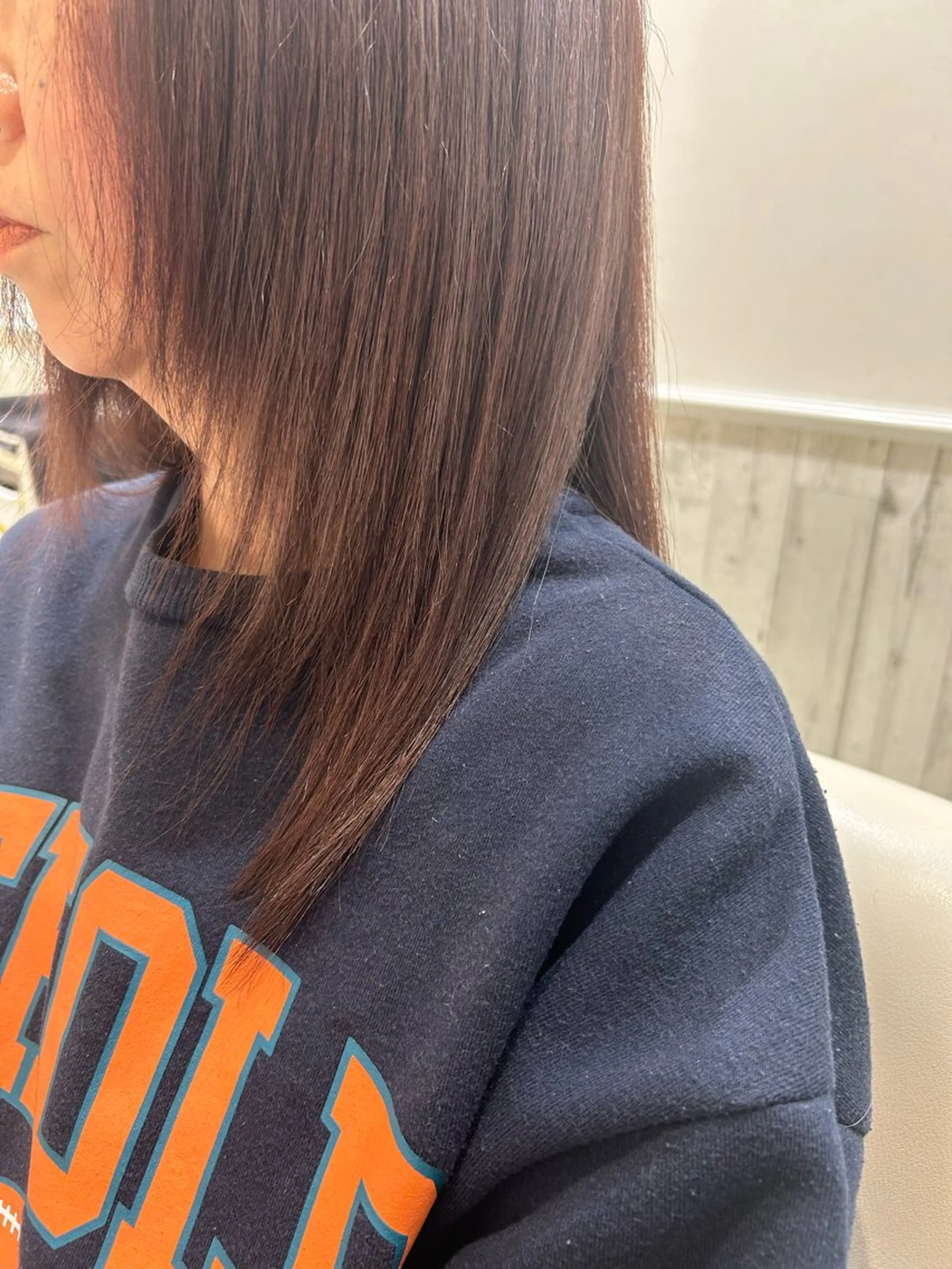 セミロング 顔周りカット レイヤーカット 小顔カット ORANGEPOP 南船橋店所属・富 菜那里のヘアスタイル