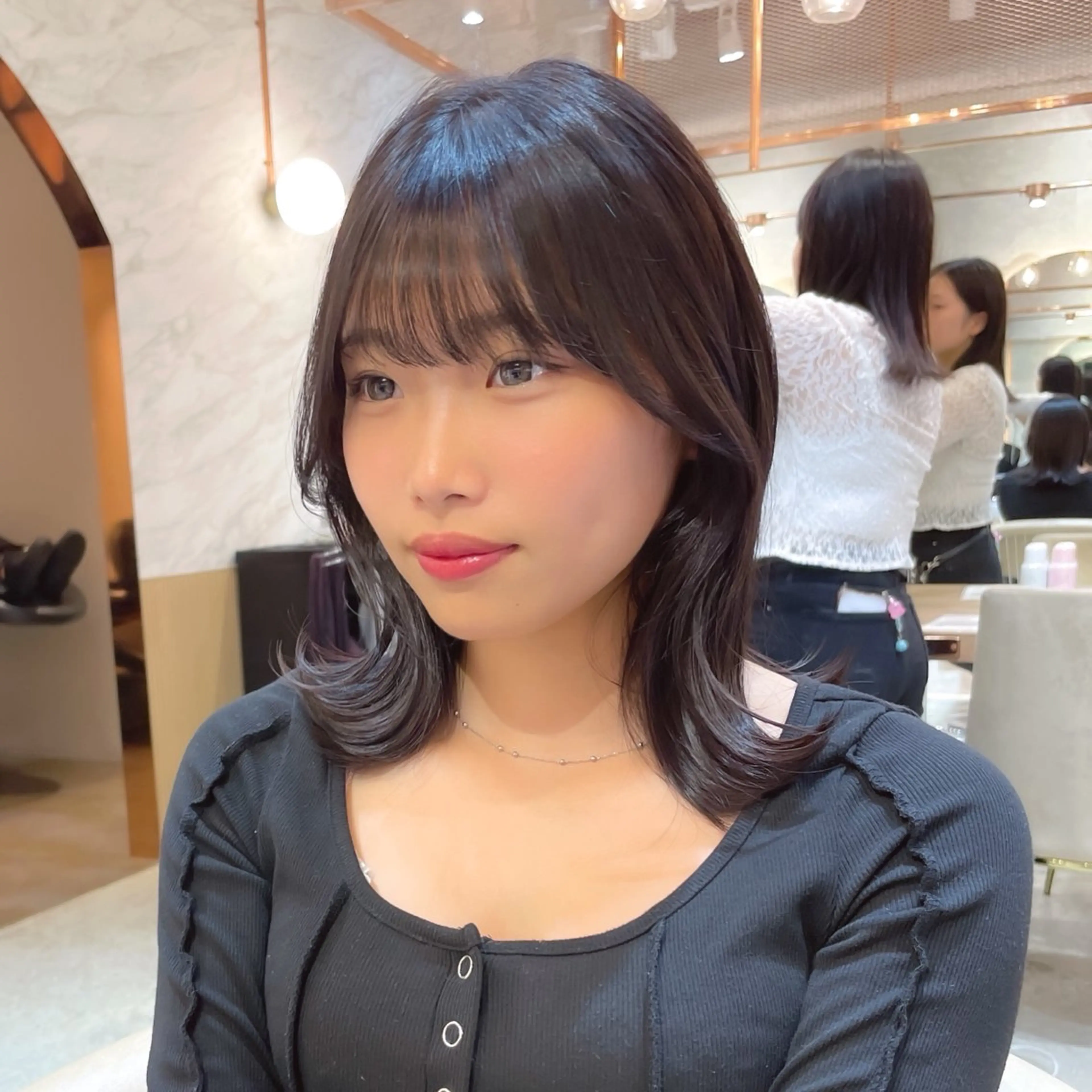 ミディアム カラー カット ヘアカラー 縮毛矯正 トリートメント レイヤー/韓国ヘア 縮毛矯正🫧鈴木颯のヘアスタイル