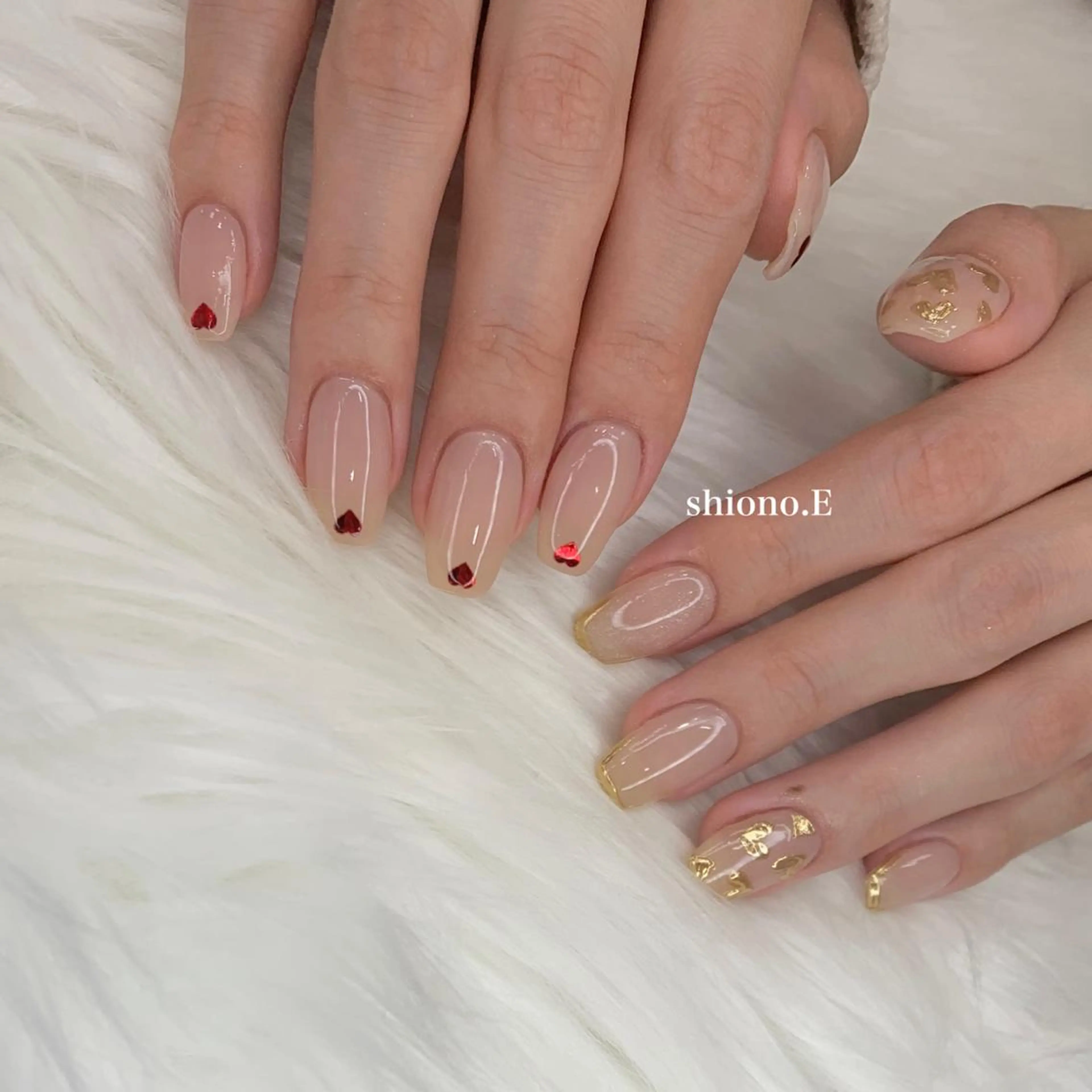 ロング カラー ネイル バレンタイン be-cares beauty(豊川店のネイルデザイン
