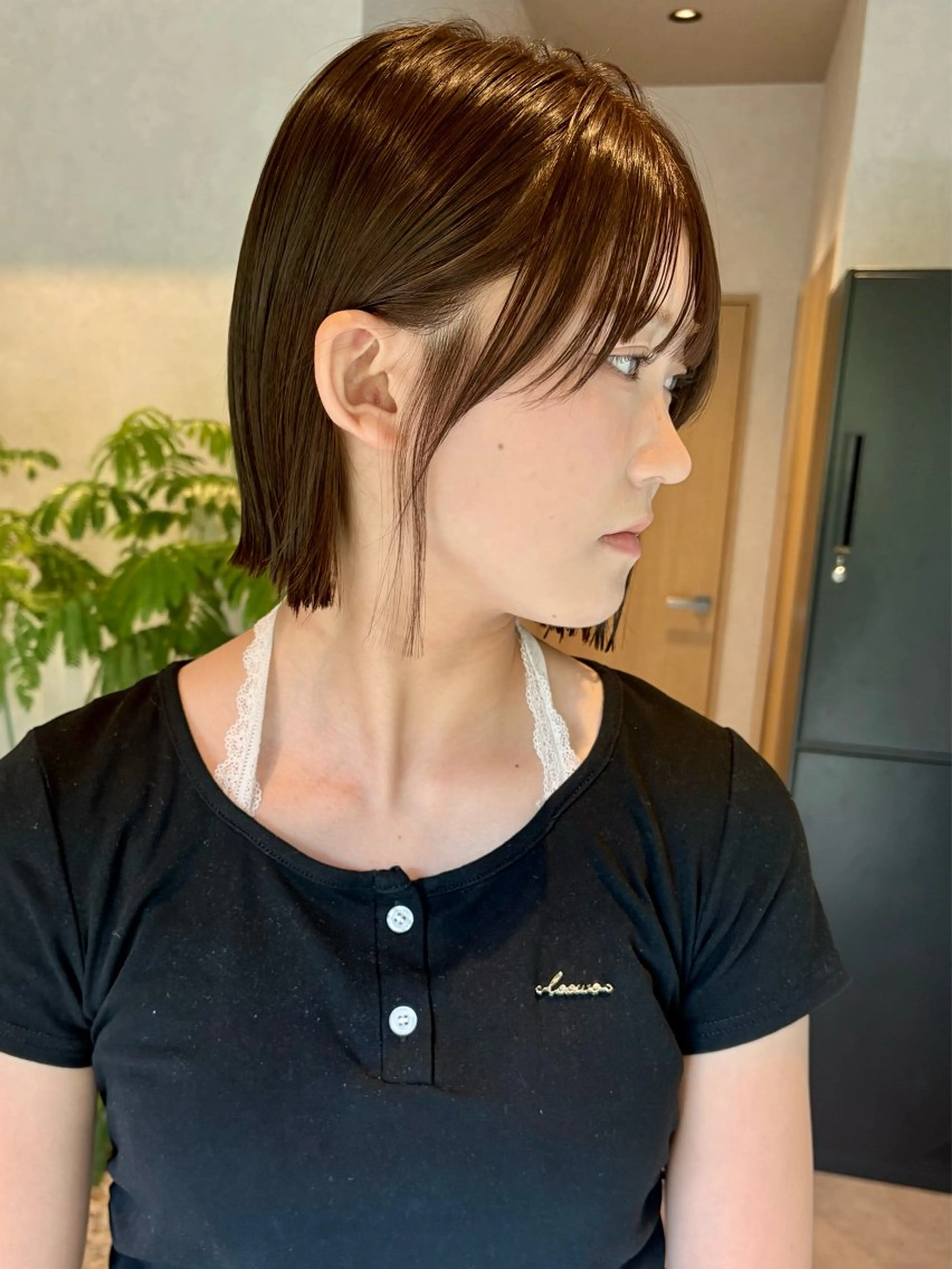 ショート 切りっぱなしボブ ボブ 外ハネヘア カット ヘアカラー トリートメント 【ボブ/個室サロン】 癒し空間mimuraのヘアスタイル