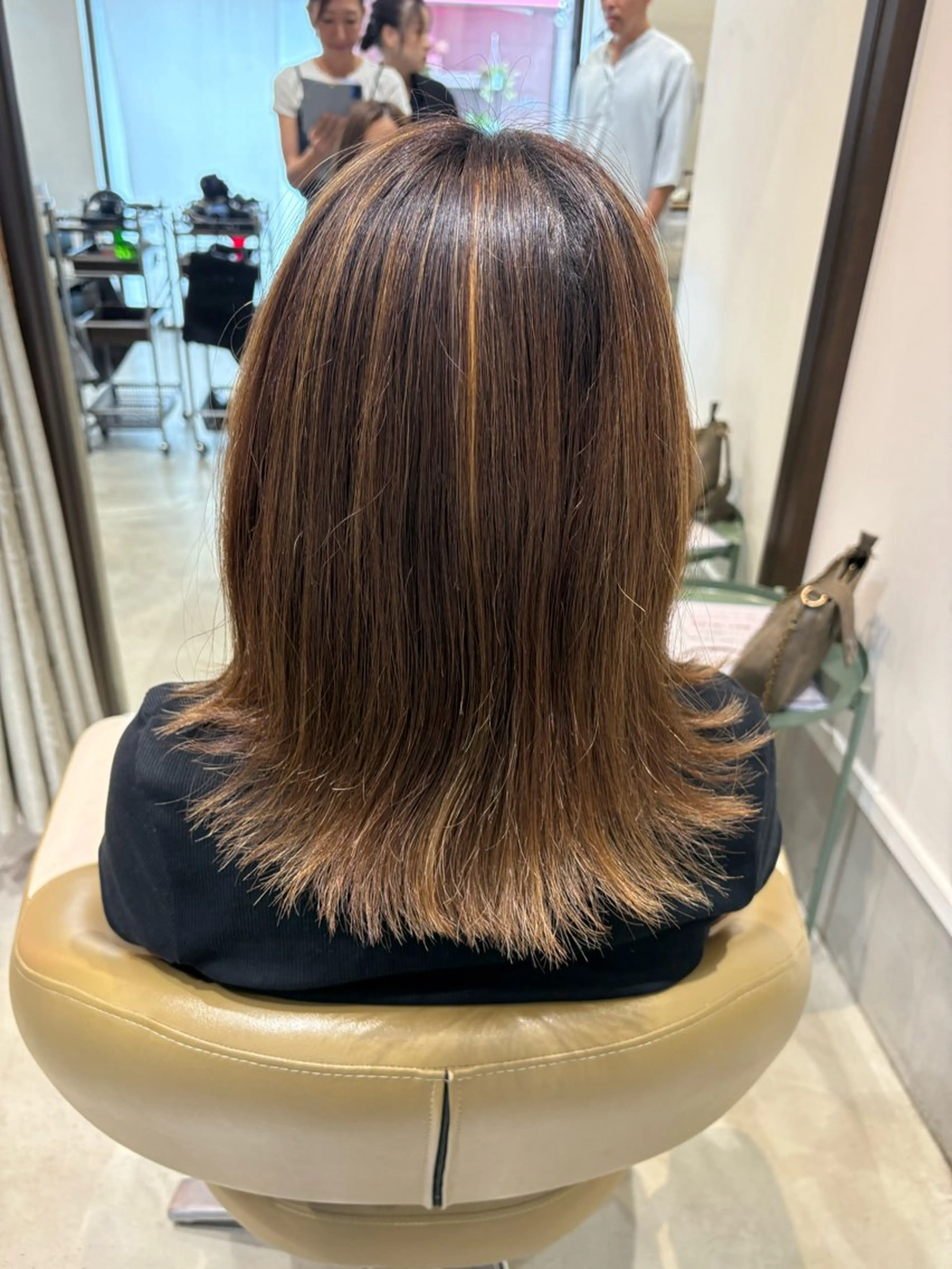 セミロング 髪質改善 カット 縮毛矯正 折本 沙織のヘアスタイル