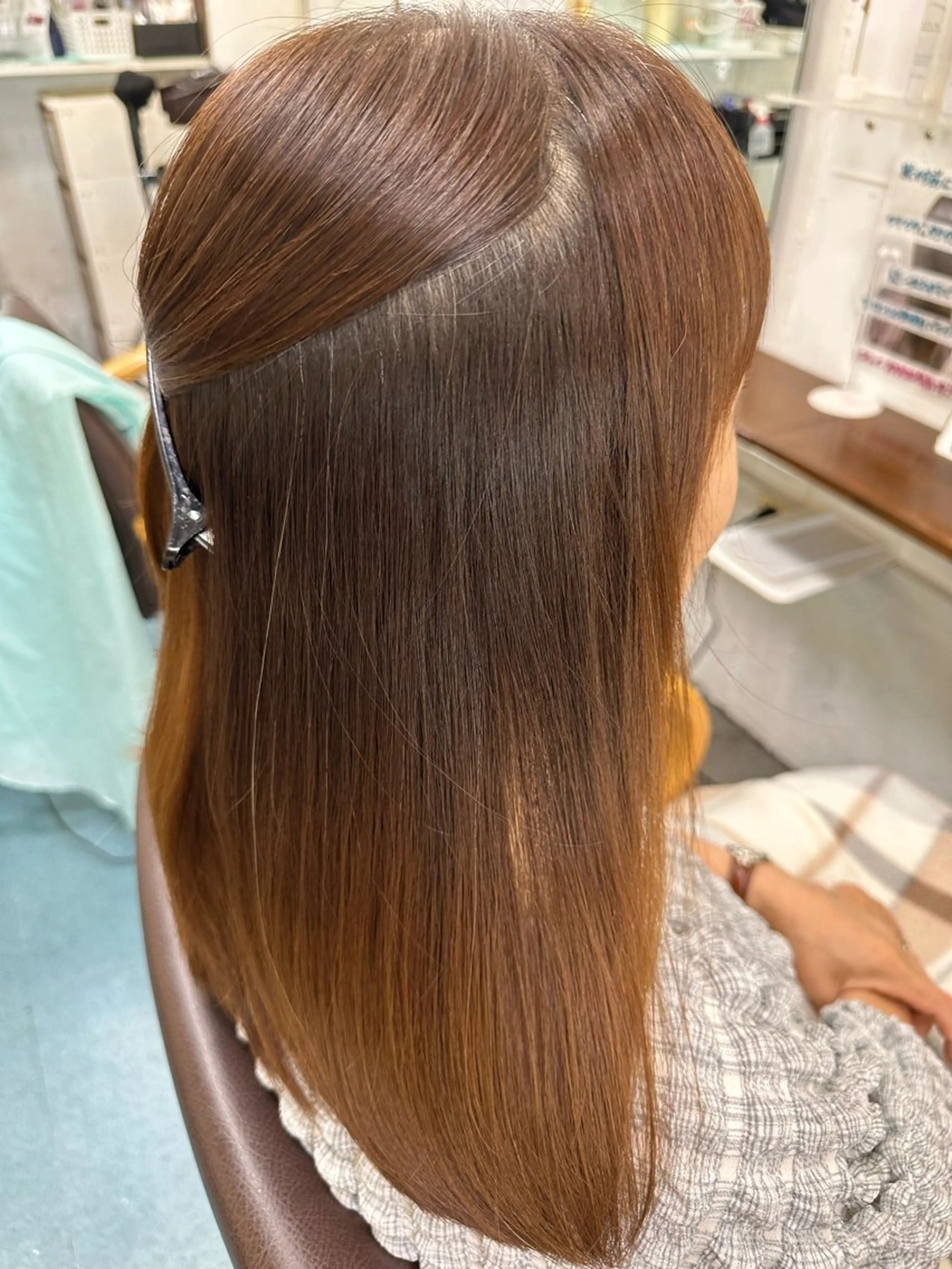 セミロング 髪質改善 縮毛矯正 【髪質改善】に特化 オリーブオイルクラブのヘアスタイル