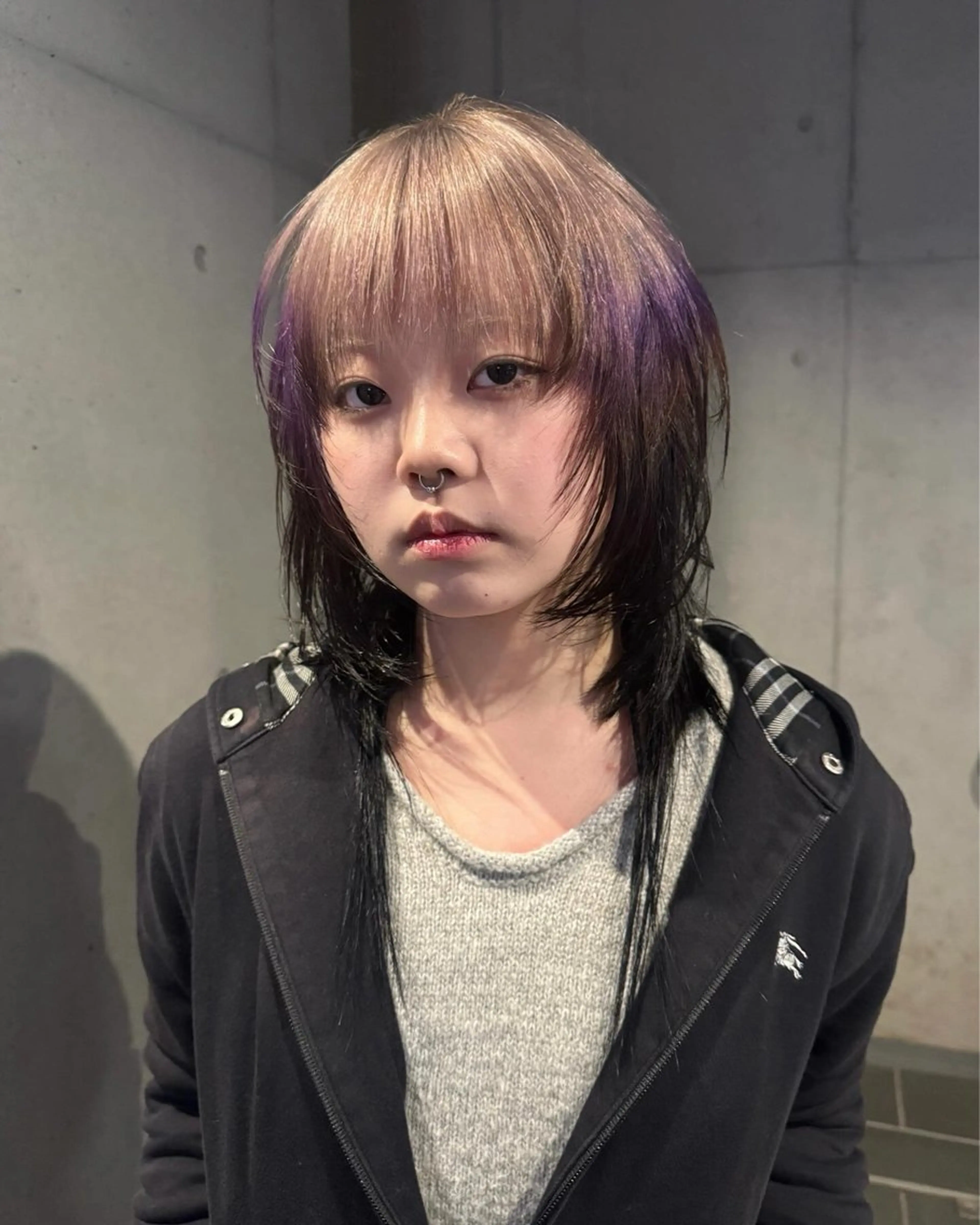 セミロング カラー カット ヘアカラー トリートメント だいち/ハイトーン/ デザインカラーのヘアスタイル