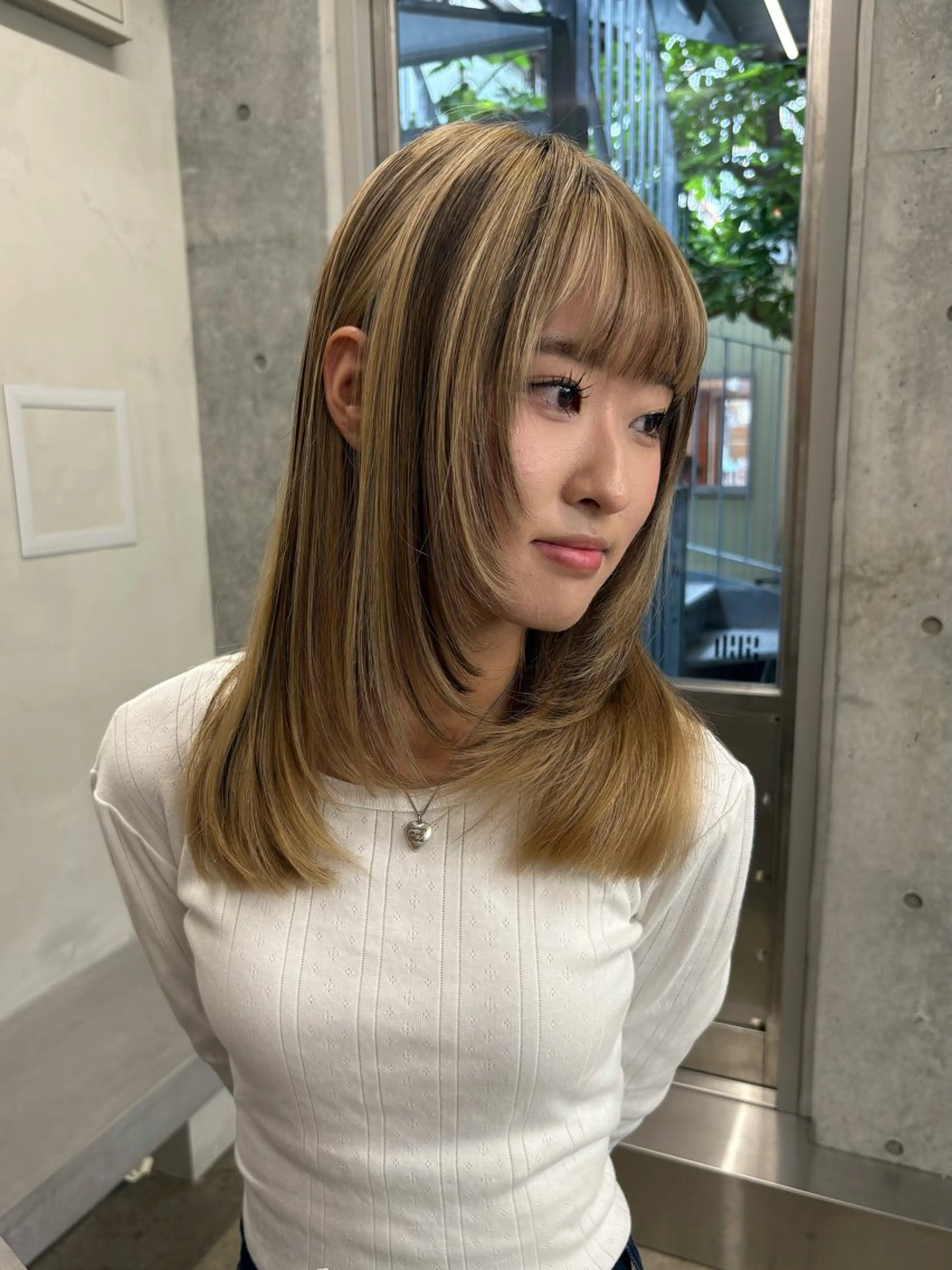 ミディアム カラー カット トリートメント レイヤー/柔色 カラー/SAkiのヘアスタイル