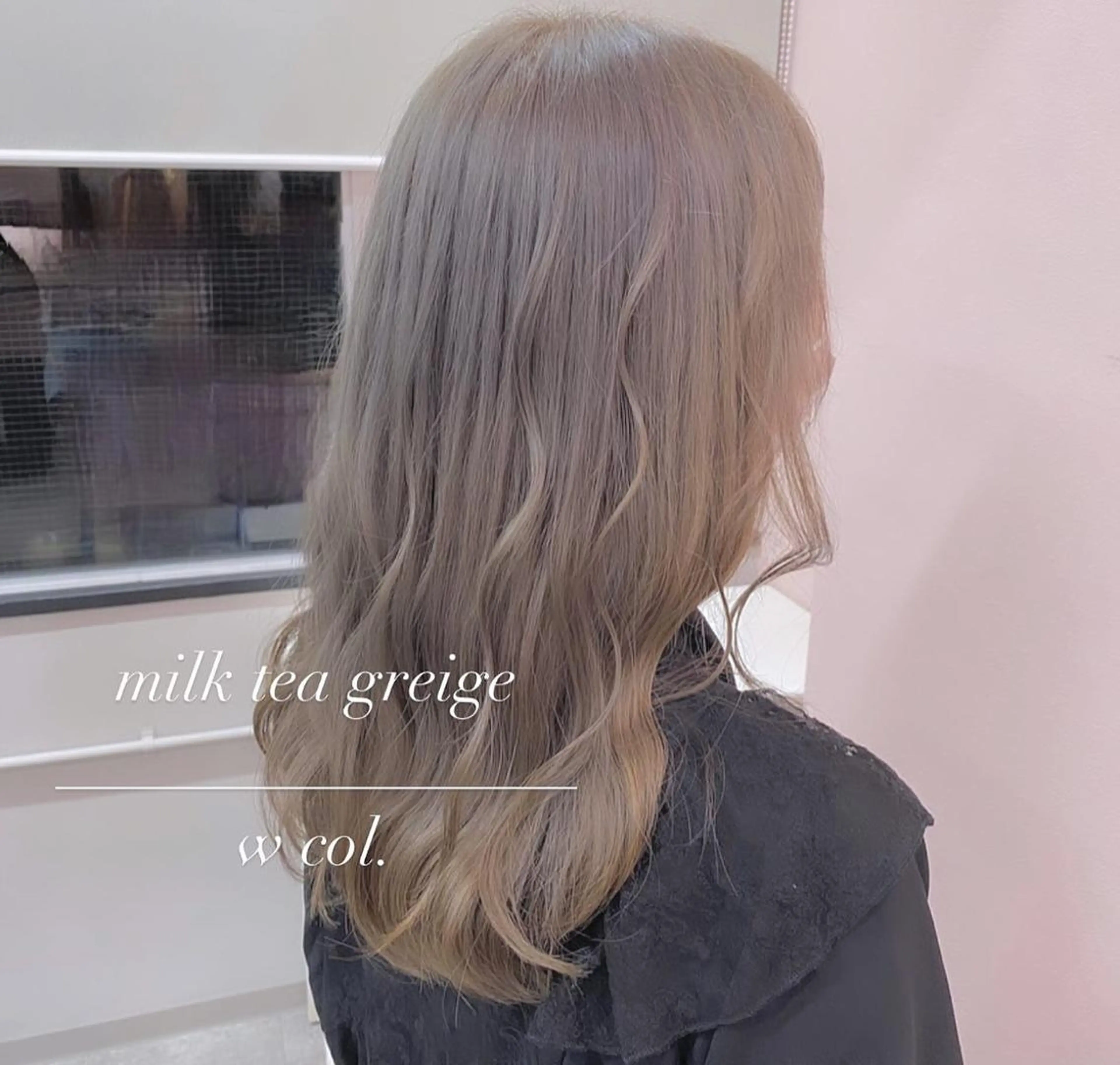 セミロング カラー ブリーチ グレージュ ミルクティーグレージュ RIYA❤︎ Aujuaソムリエのヘアスタイル