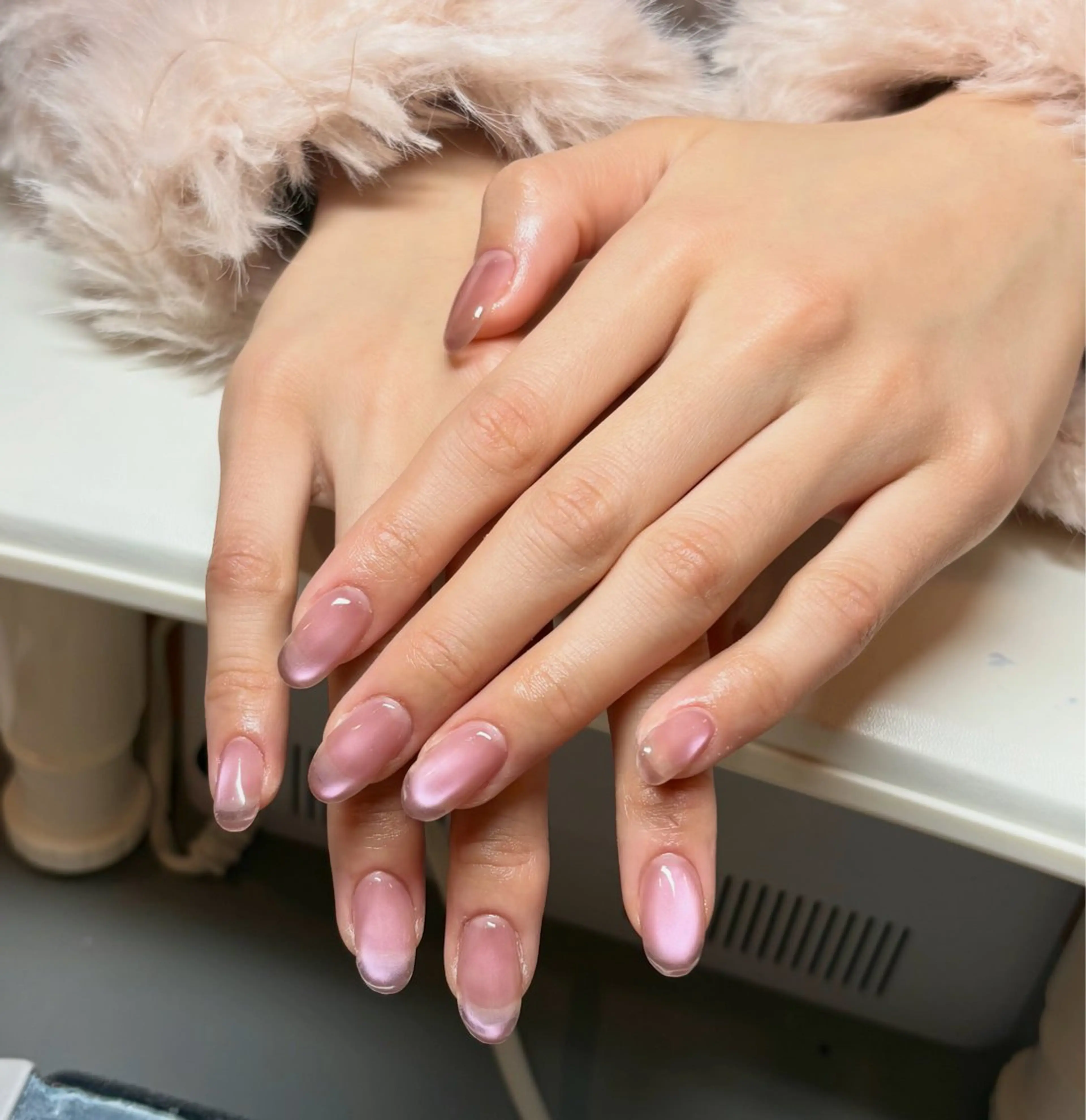 ネイル 桜ネイル 長さ出し マグネットネイル マグネットワンカラー ワンカラーネイル ハンドネイル Lily Nailのネイルデザイン