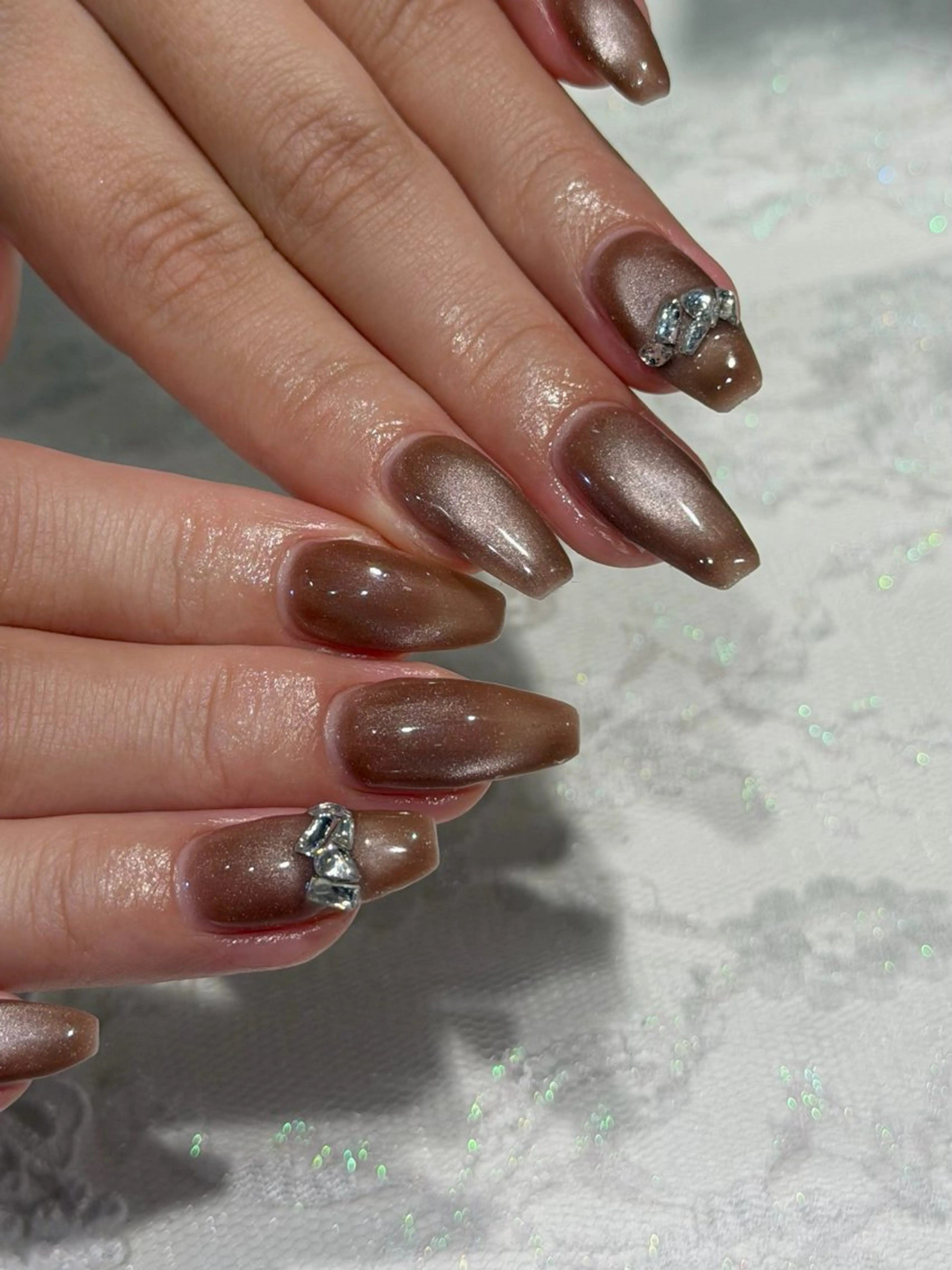 ネイル シンプルネイル nailsalon moe.所属・yume 大人ガーリーネイルのネイルデザイン