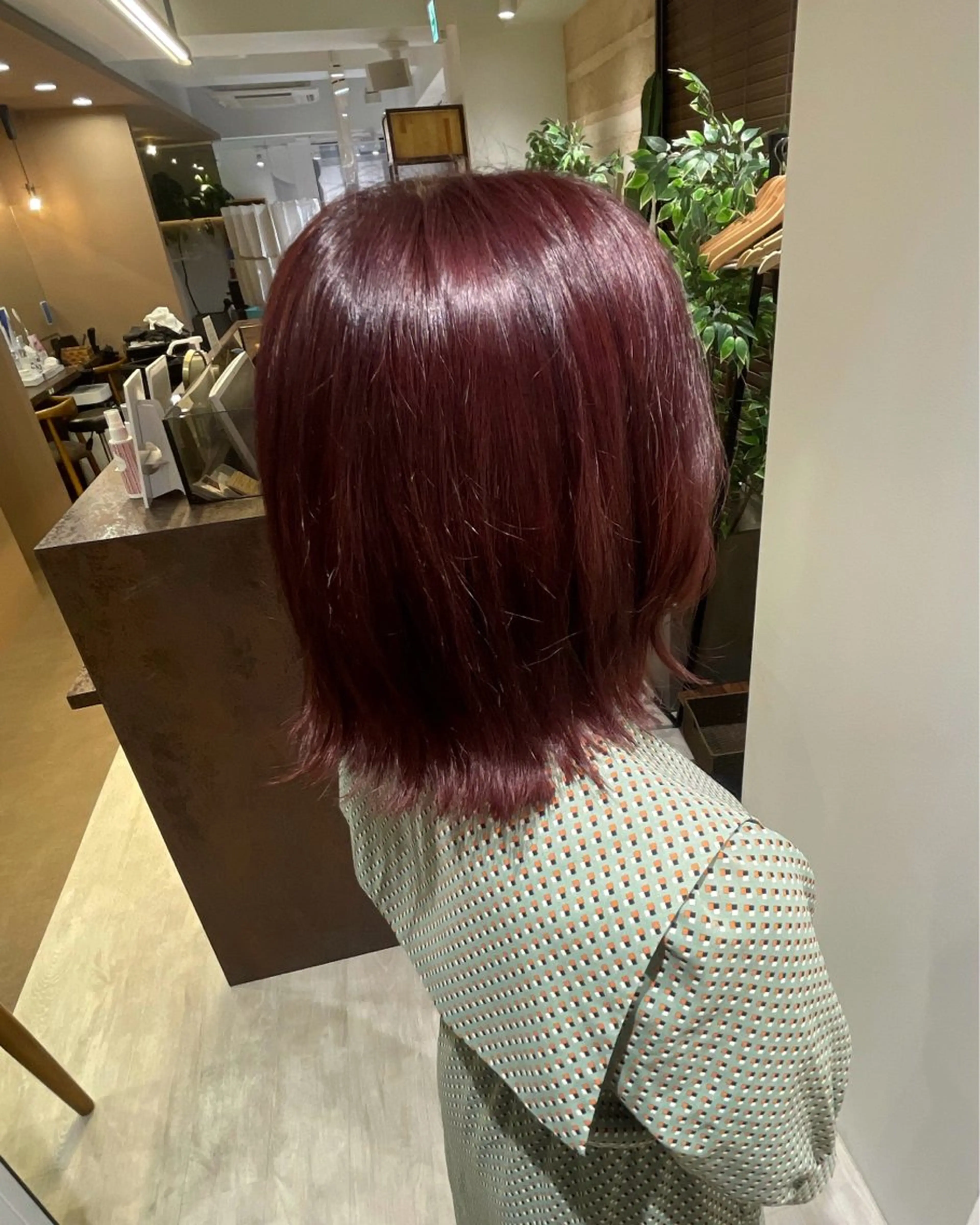 ミディアム カラー ブリーチ ブリーチなしカラー レッドカラー 暖色/ブリーチ/メン ズパーマ/ﾐﾜﾁｶｺのヘアスタイル