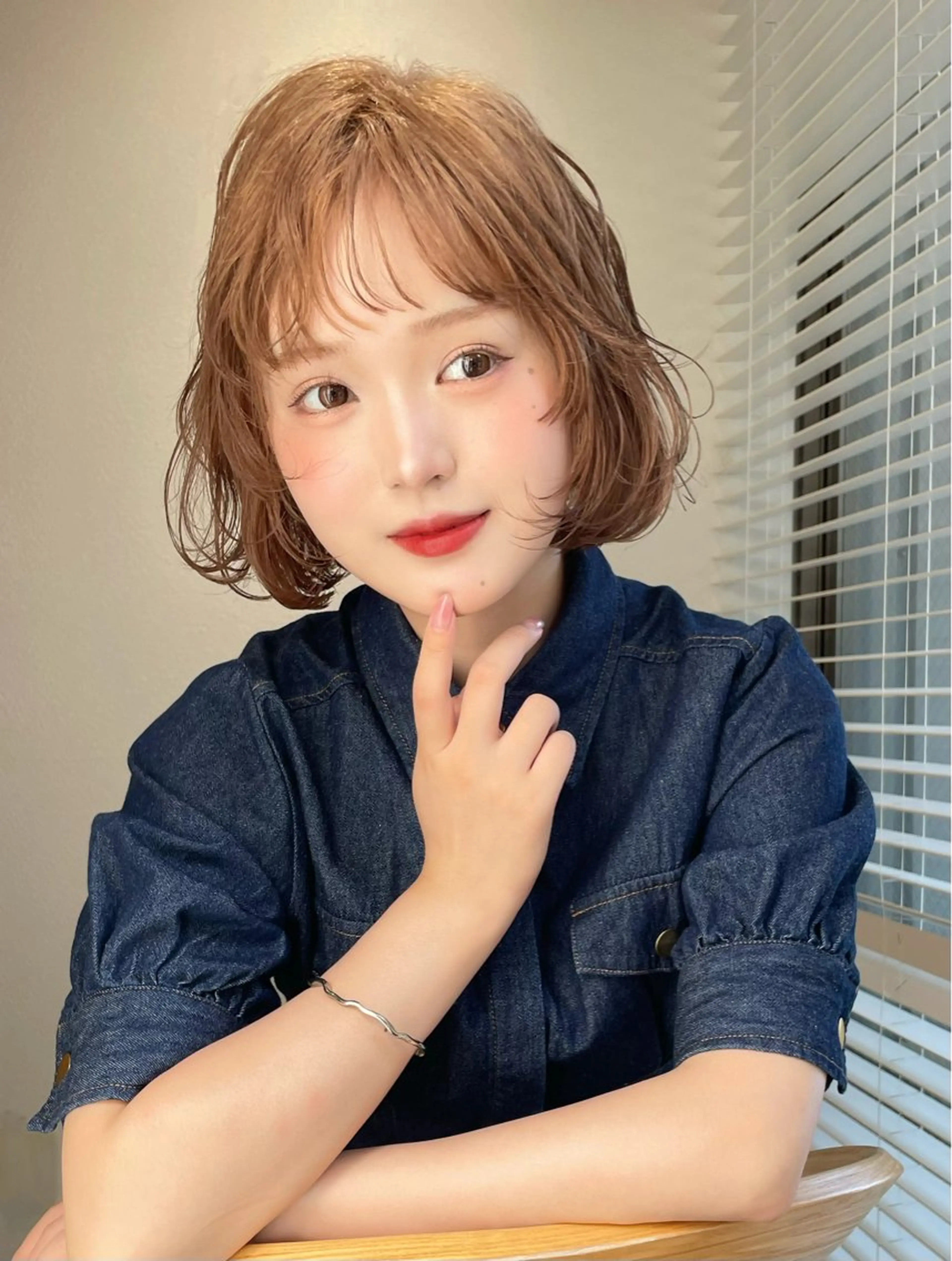 カラー パーマ レイヤー/暖色カラー /パーマ/落合 歩夢のヘアスタイル