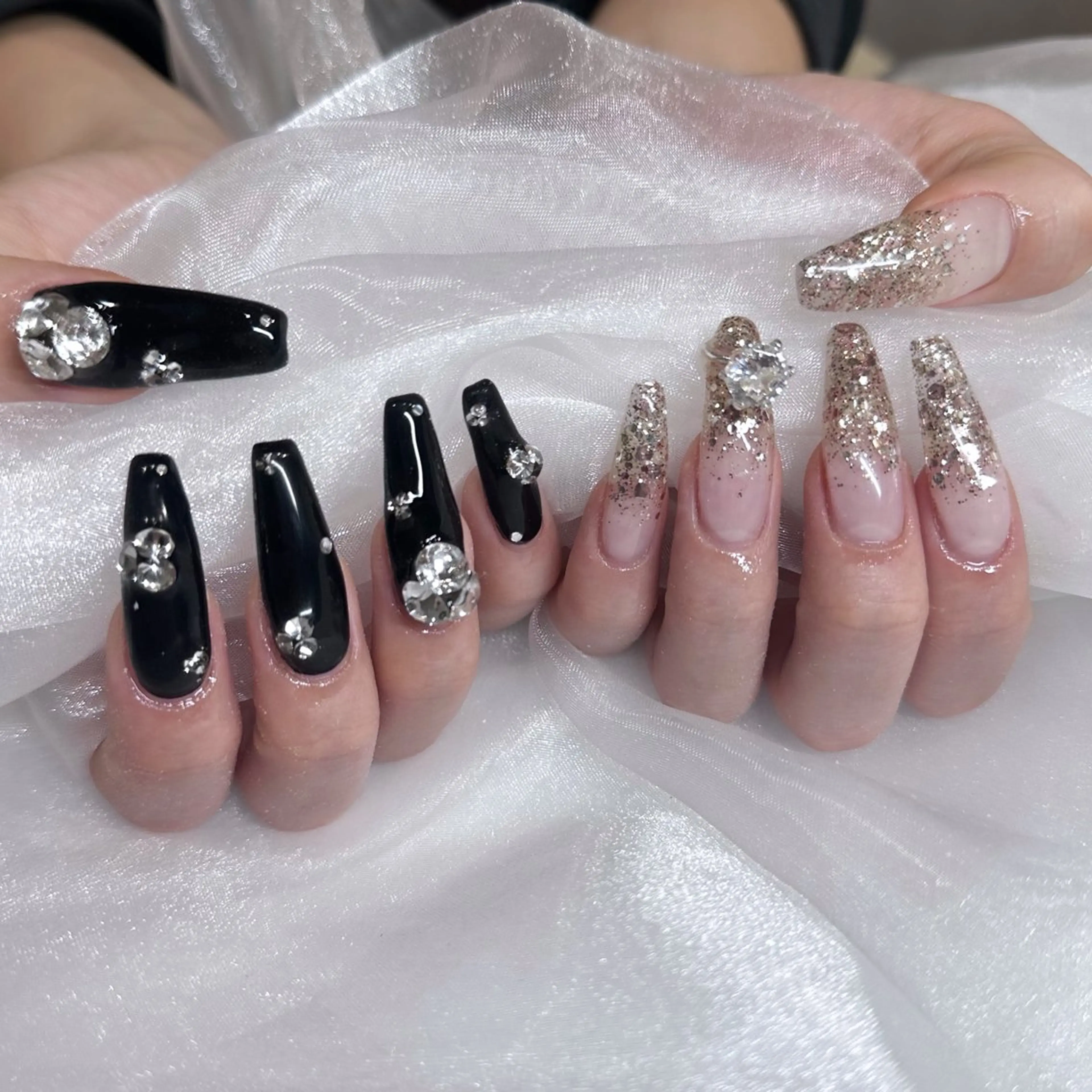 ネイル キラキラネイル 韓国ネイル 春ネイル ツイードネイル ワンホンネイル ume hairsalon所属・nono/ 熊取ﾈｲﾙｻﾛﾝのネイルデザイン