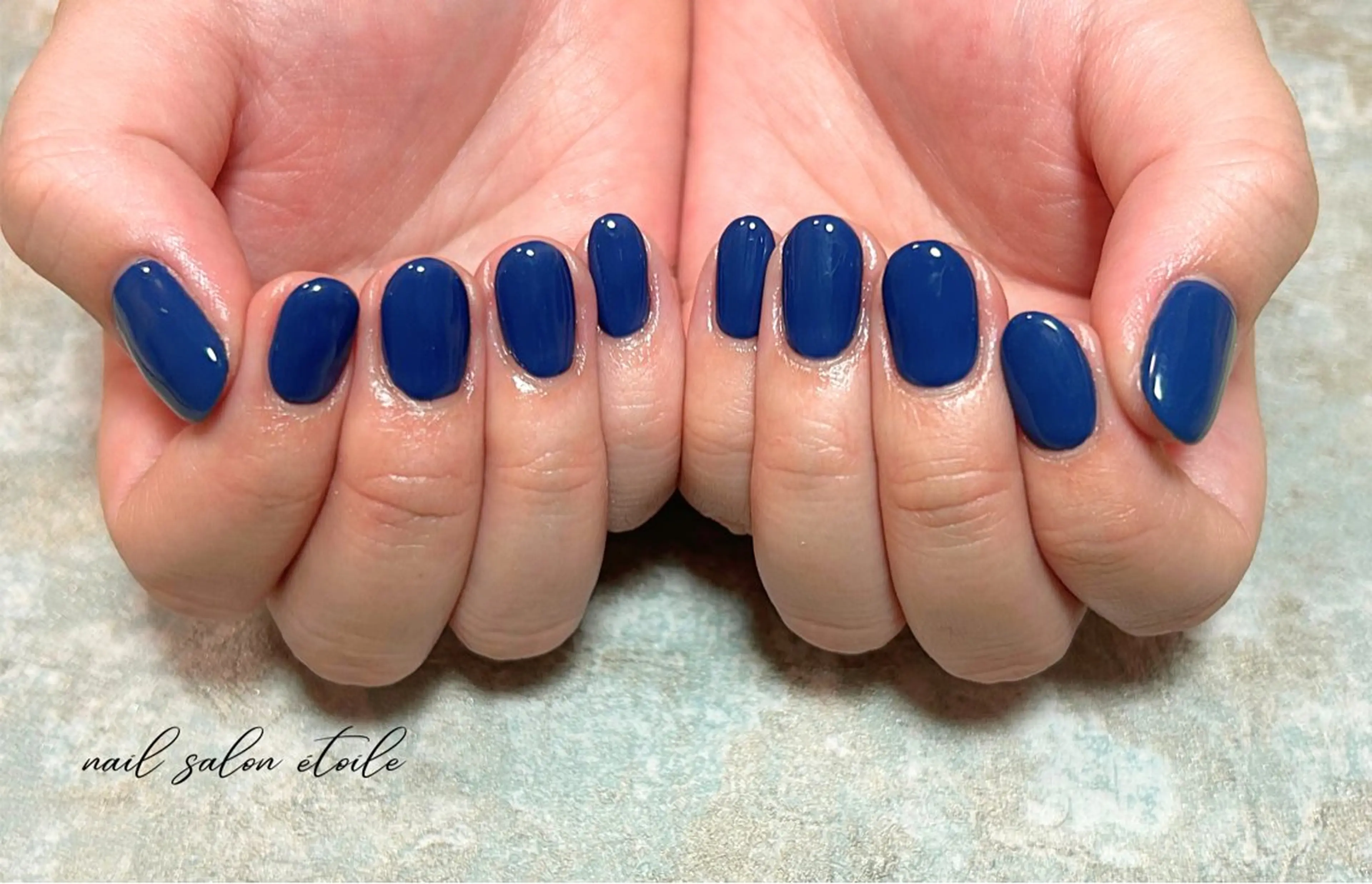 ネイル ブルー ワンカラーネイル シンプルネイル ハンドネイル nail salon étoileのネイルデザイン
