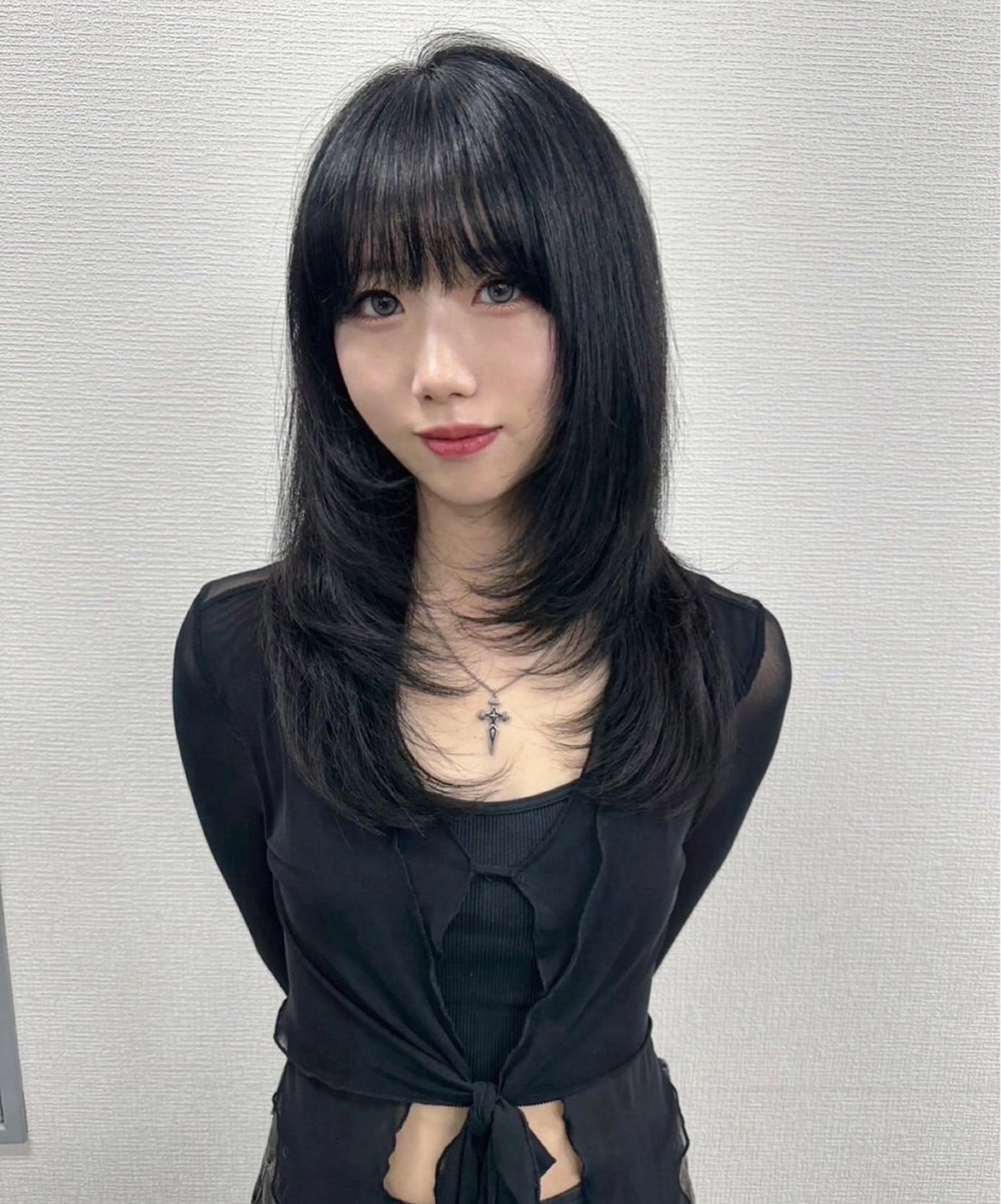 カラー ヘアアレンジ 韓国レイヤーカット /韓国トレンドカラーのヘアスタイル