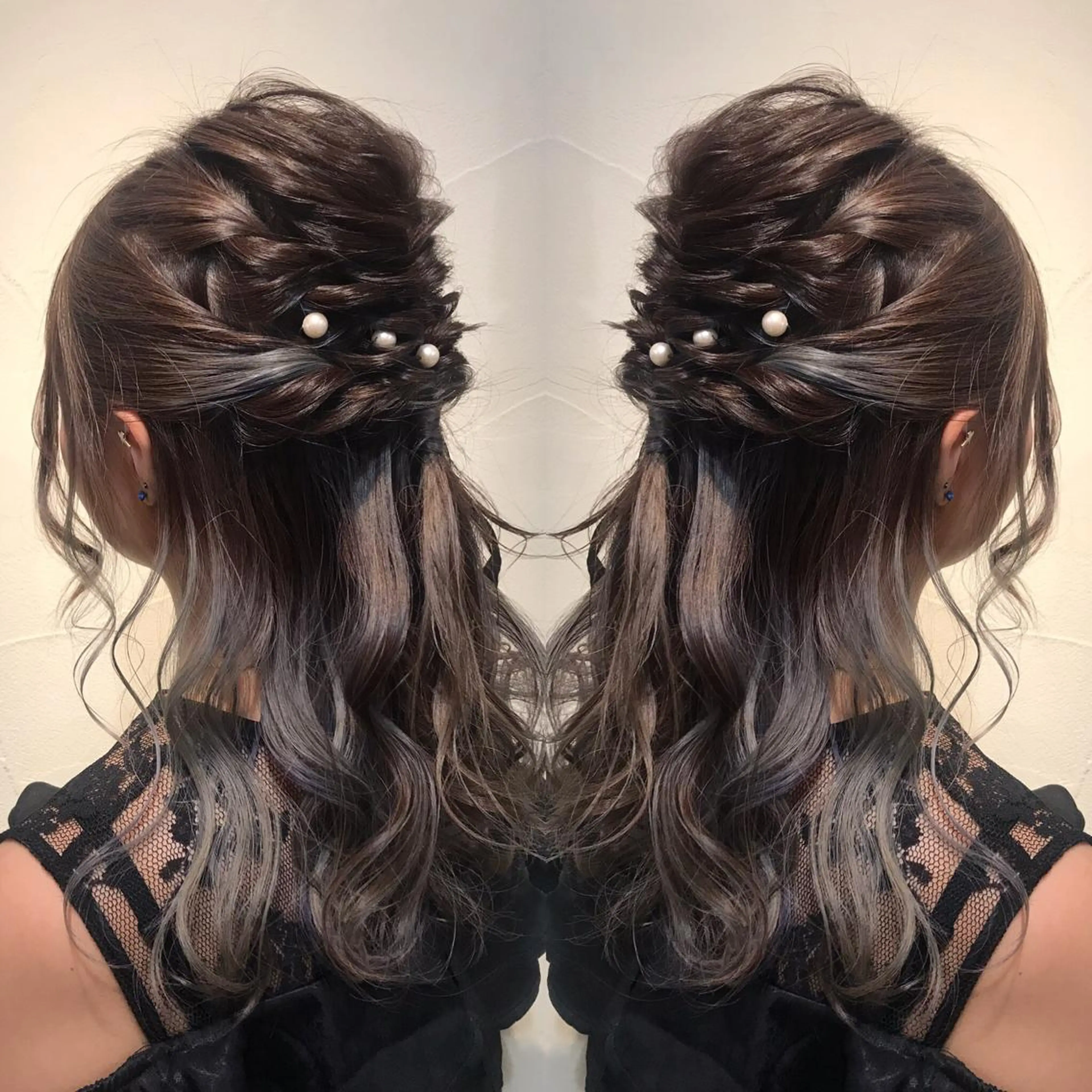 セミロング ヘアアレンジ 透明感カラー・ 髪質改善🩵イケダのヘアスタイル