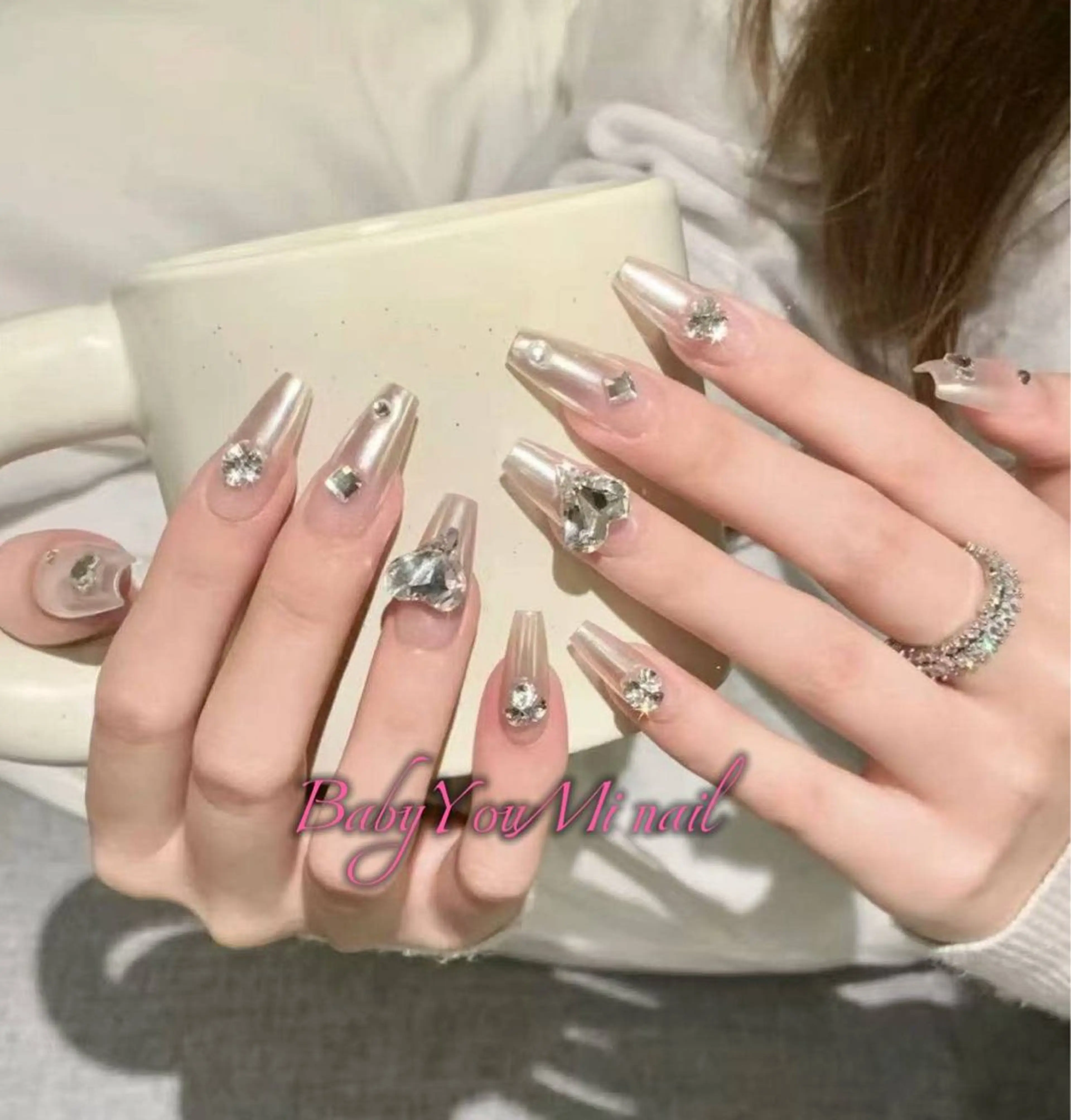 ネイル オーロラネイル フラワーネイル フットネイル フレンチネイル ジェルネイル ハンドネイル BabyYouMi ねねのネイルデザイン