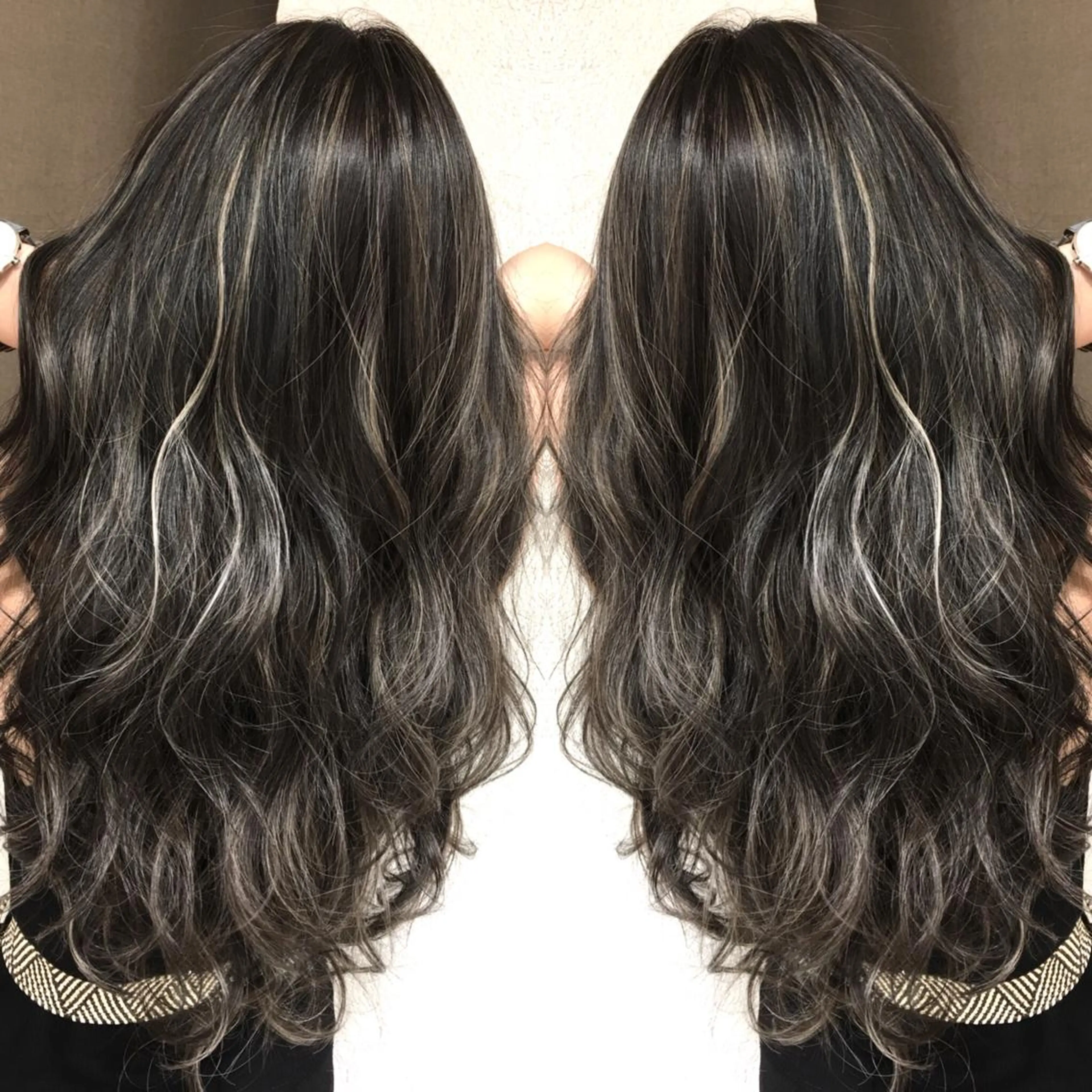 ロング カラー ハイライトカラー 3Dハイライト ハイライト ヘアカラー トリートメント 井上 一平のヘアスタイル