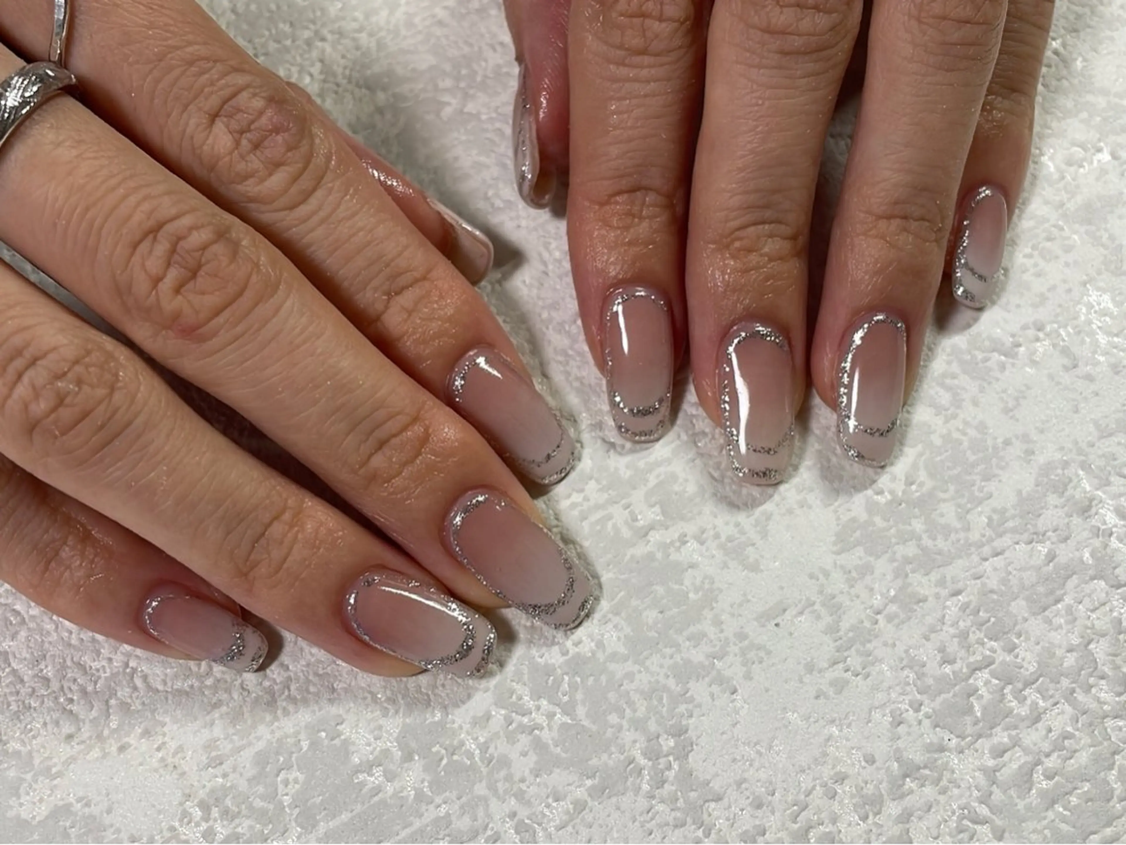 ネイル オーロラネイル フットネイル フレンチネイル ジェルネイル 韓国ネイル ハンドネイル kiki nail 二子玉川のネイルデザイン