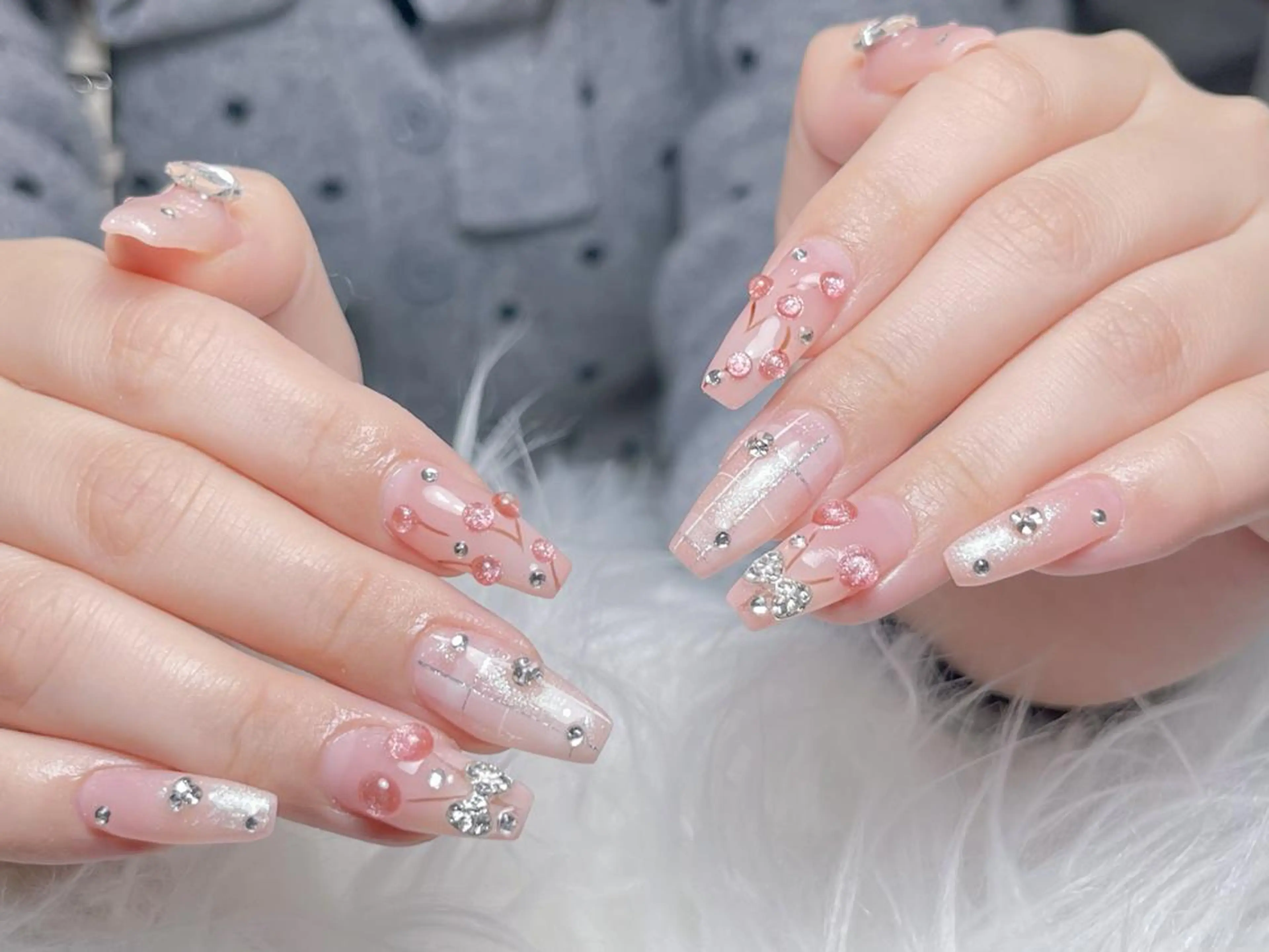 ネイル ボルドー チークネイル 長さ出し フレンチネイル ジェルネイル ハンドネイル Mio💖Belle Nail Salonのネイルデザイン