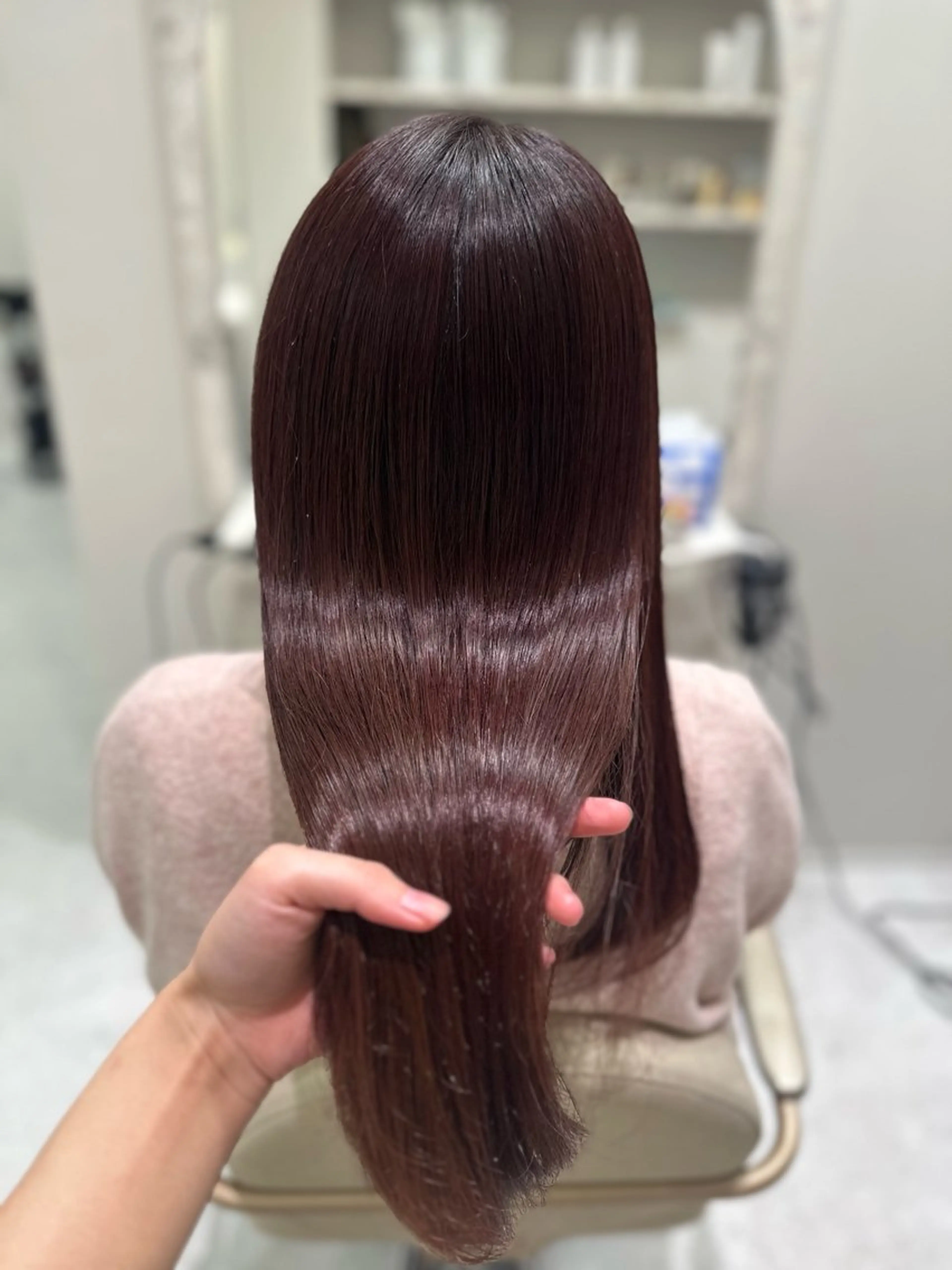 ロング カラー カット ヘアカラー トリートメント 韓国レイヤー✨ yasuko銀座のヘアスタイル