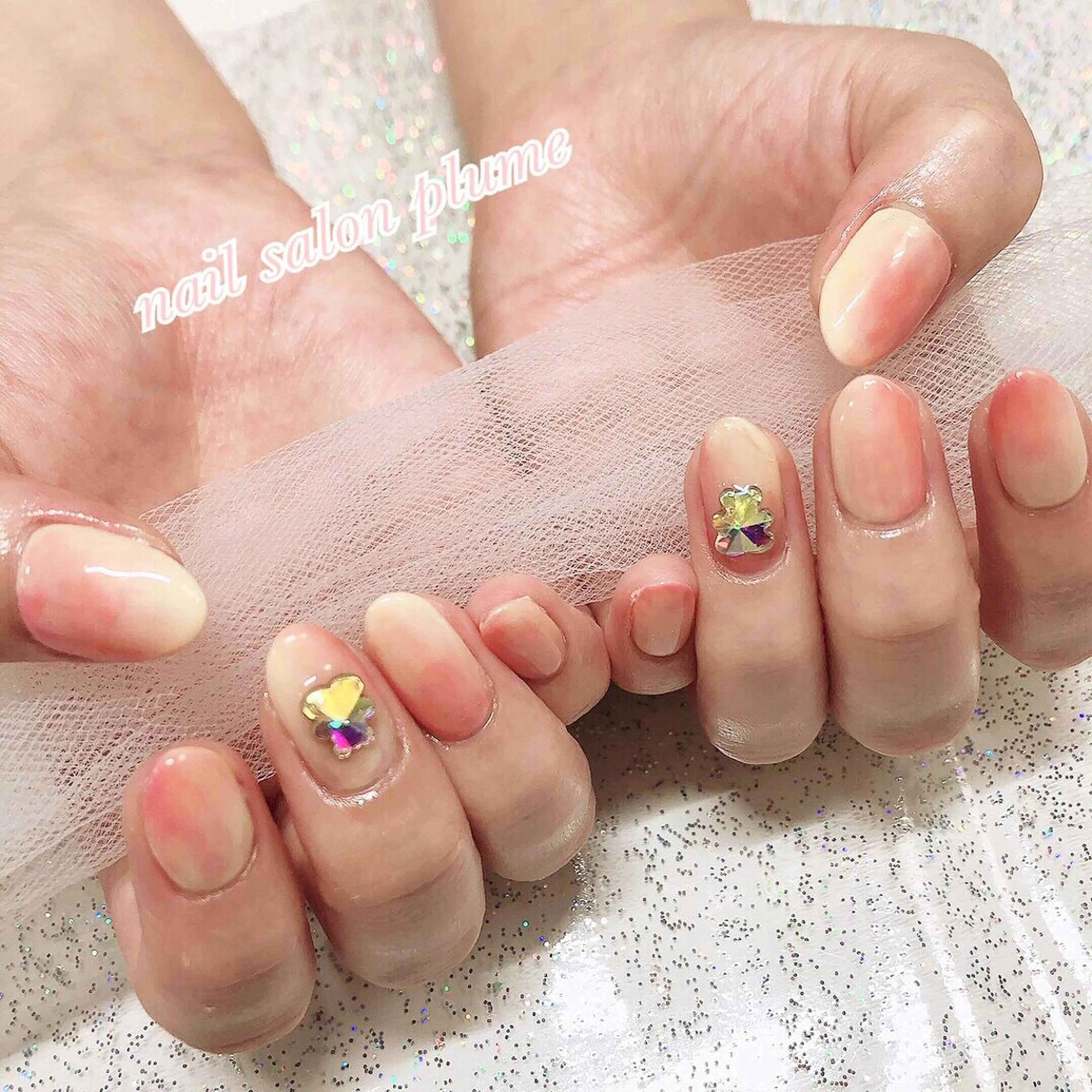 ネイル アートネイル ハート 韓国ネイル ニュアンスネイル ワンカラーネイル plume nail ☆韓国ネイルのネイルデザイン