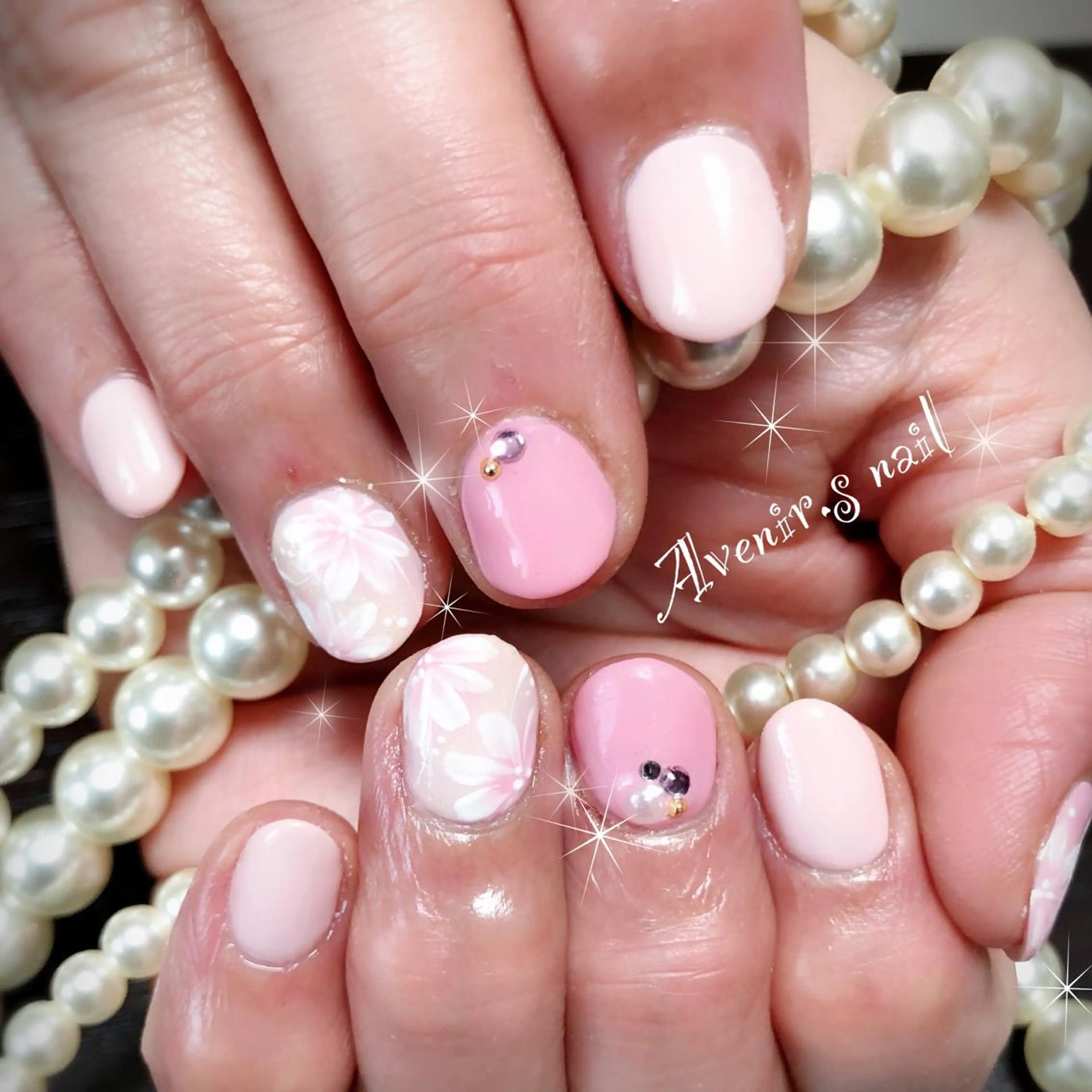 ネイル フラワーネイル 春ネイル Home Salon Avenir.のネイルデザイン