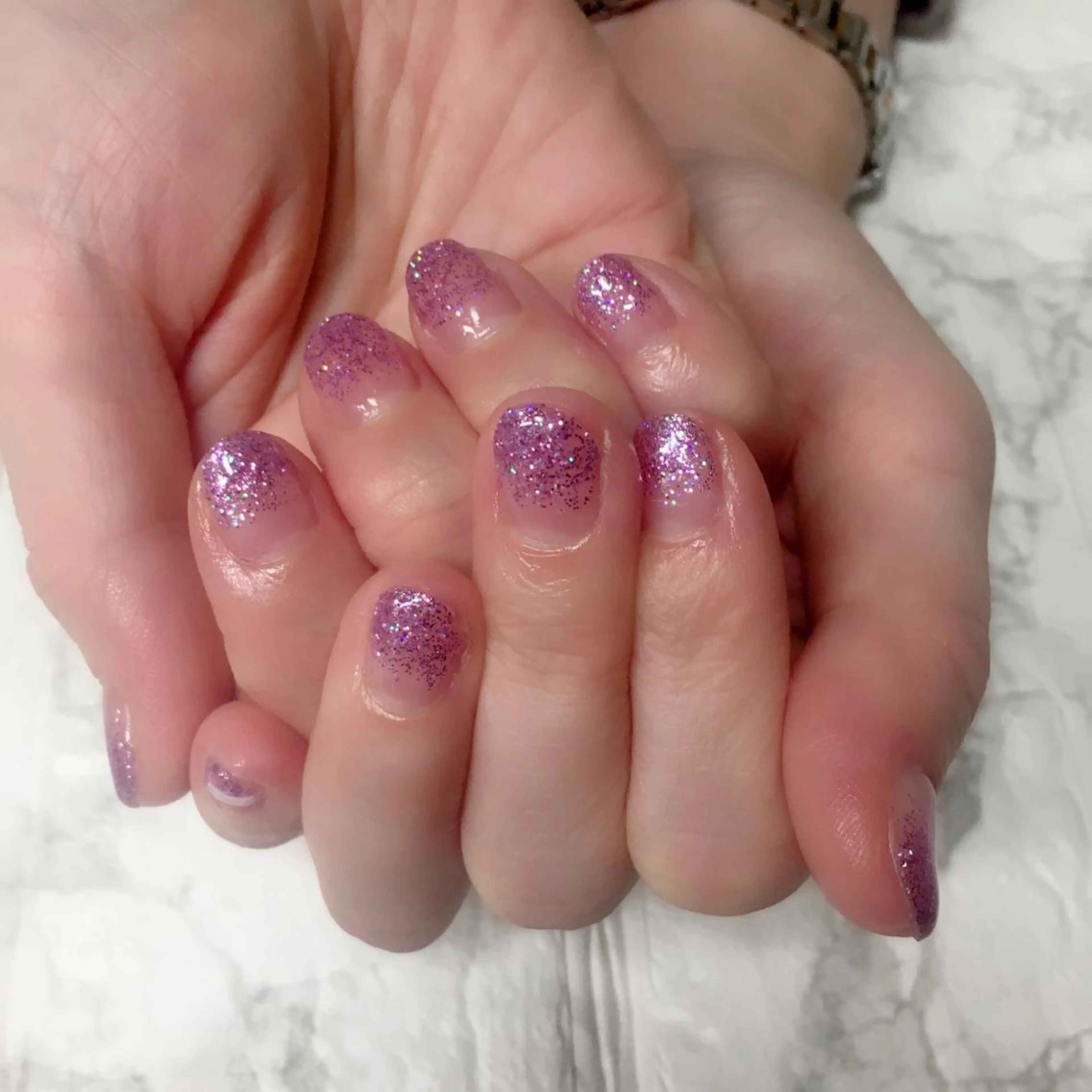 ネイル グラデーション ラメ(グリッター) ラメグラデーション ハンドネイル 自爪育成/深爪矯正 mikiのネイルデザイン