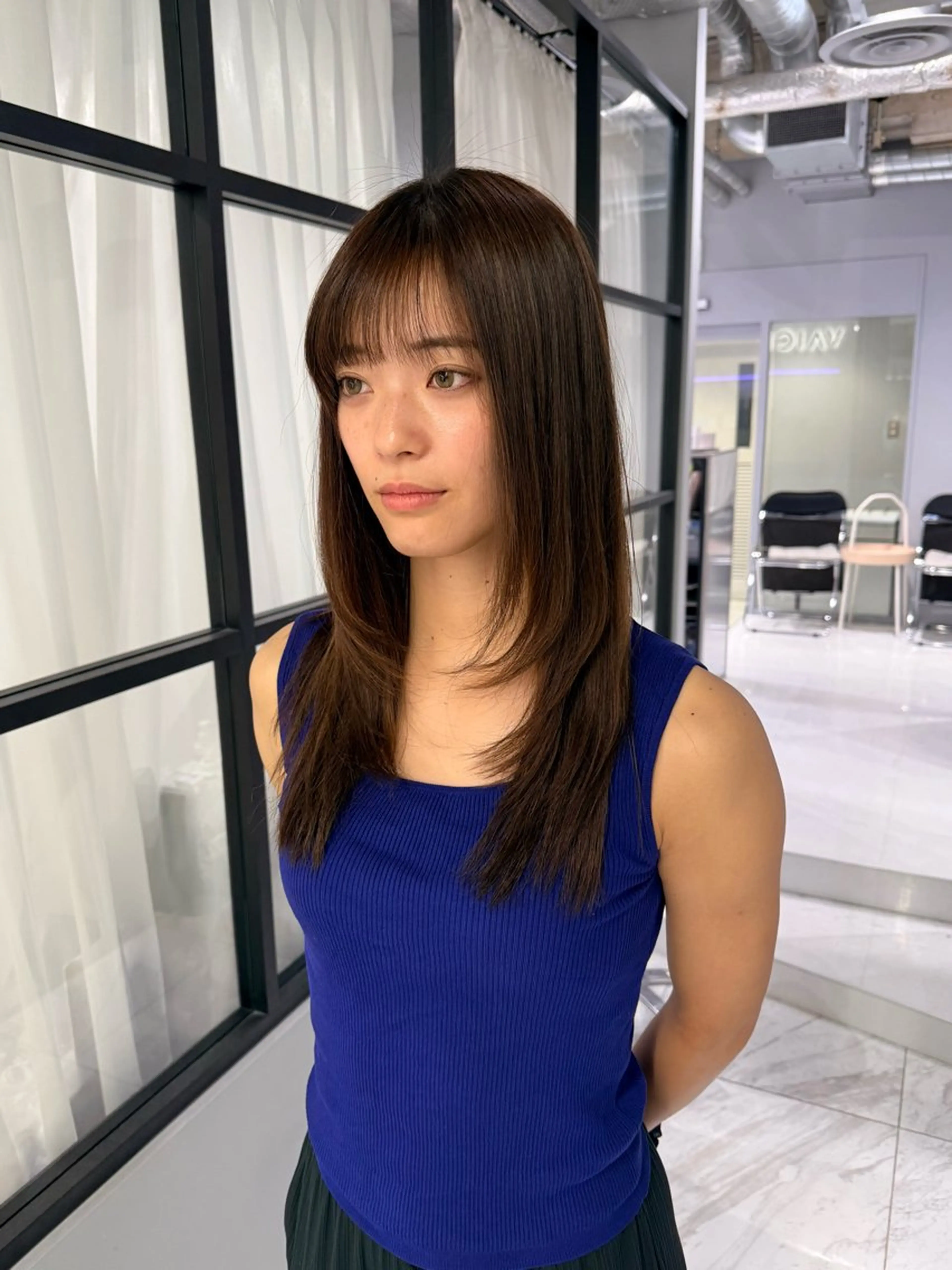 ロング カラー パーマ ハイトーンレイヤー 顔まわりSOTAのヘアスタイル