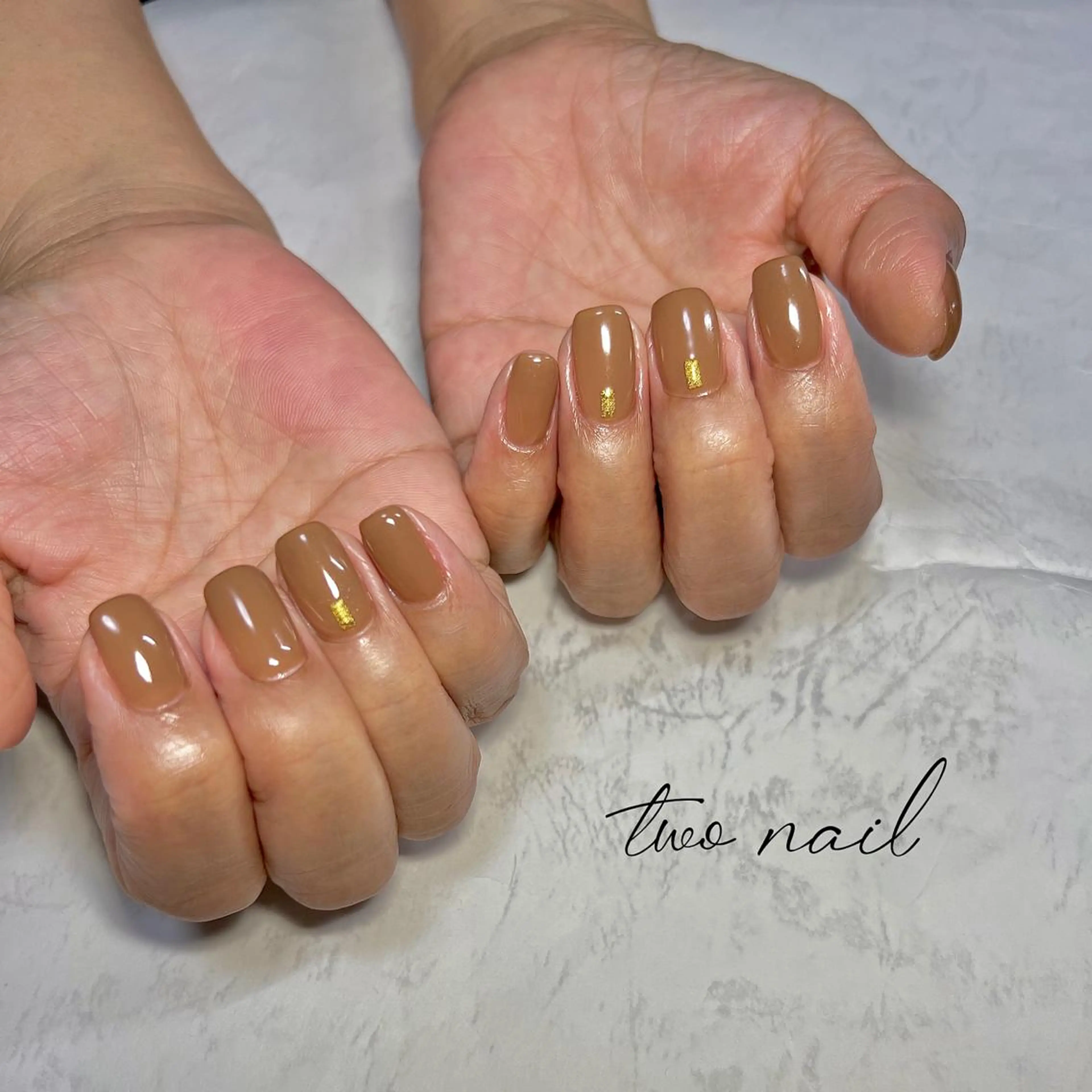 ネイル アートネイル ブラウン フットネイル ハート ニュアンスネイル ハンドネイル two nailのネイルデザイン