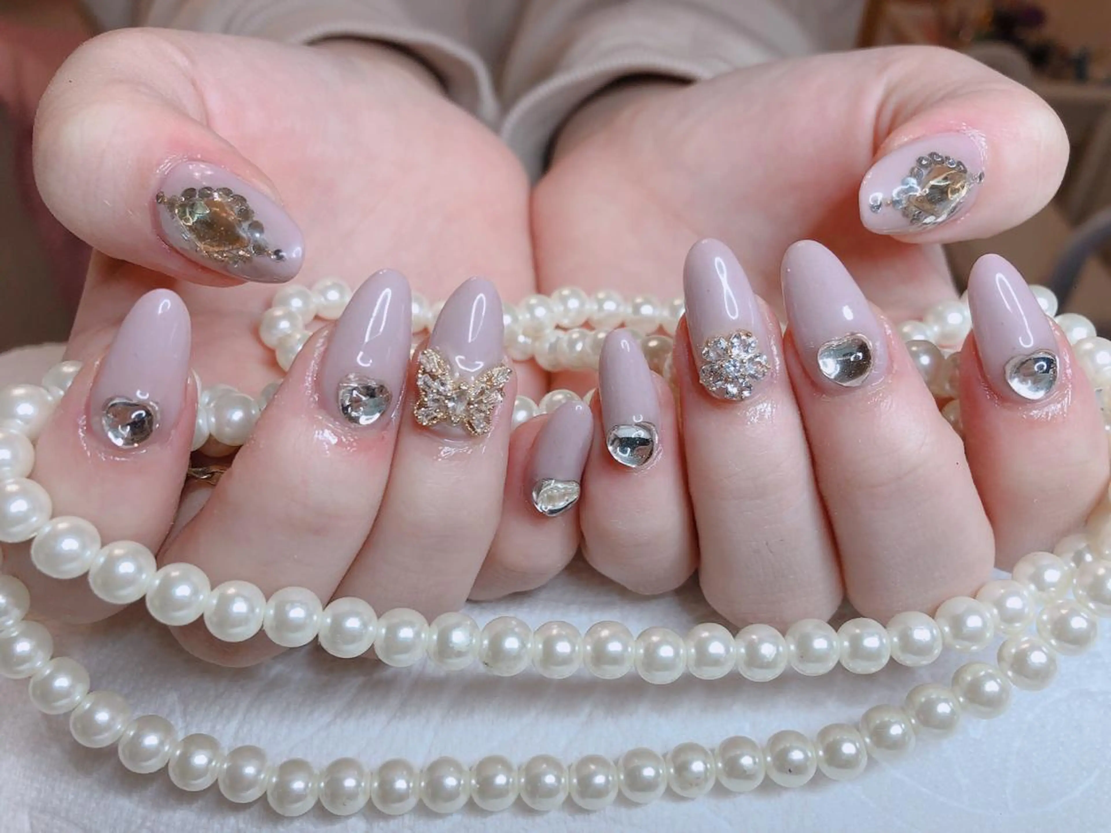 セミロング ネイル ハンドネイル 長さ出し専門 nynaのネイルデザイン