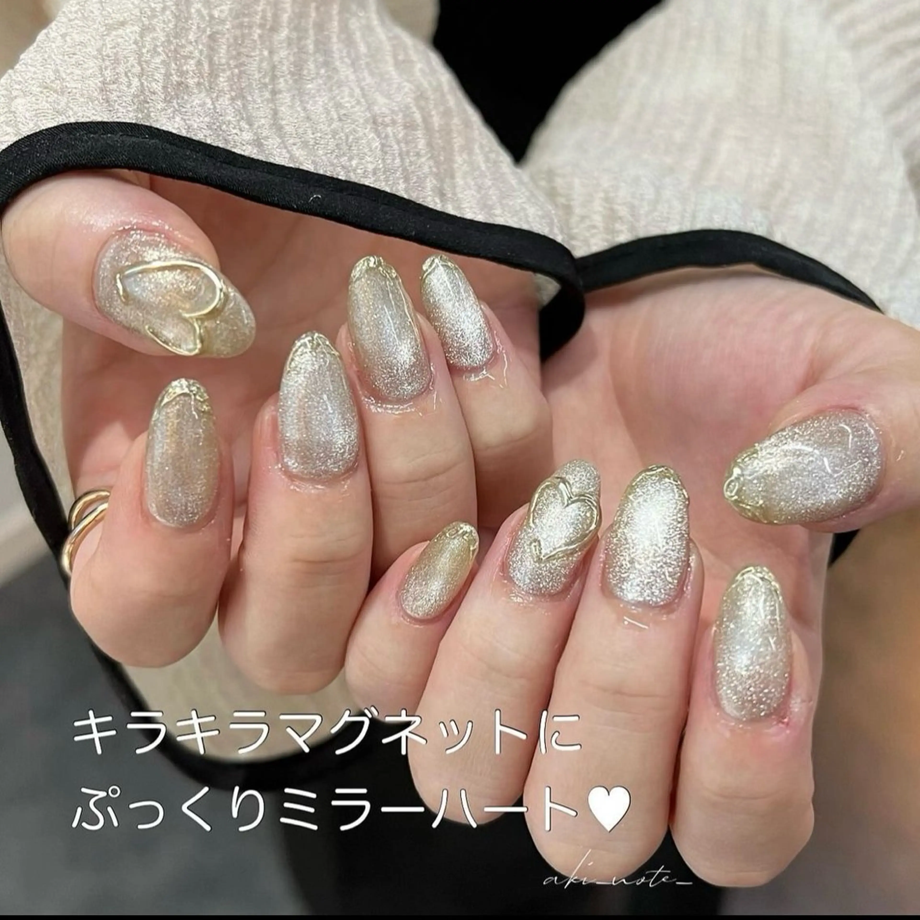 ネイル ハート リボン バレンタイン 冬ネイル クリスマス ハンドネイル フットネイル GRANDE大須 栄/店長 aki🌙のネイルデザイン