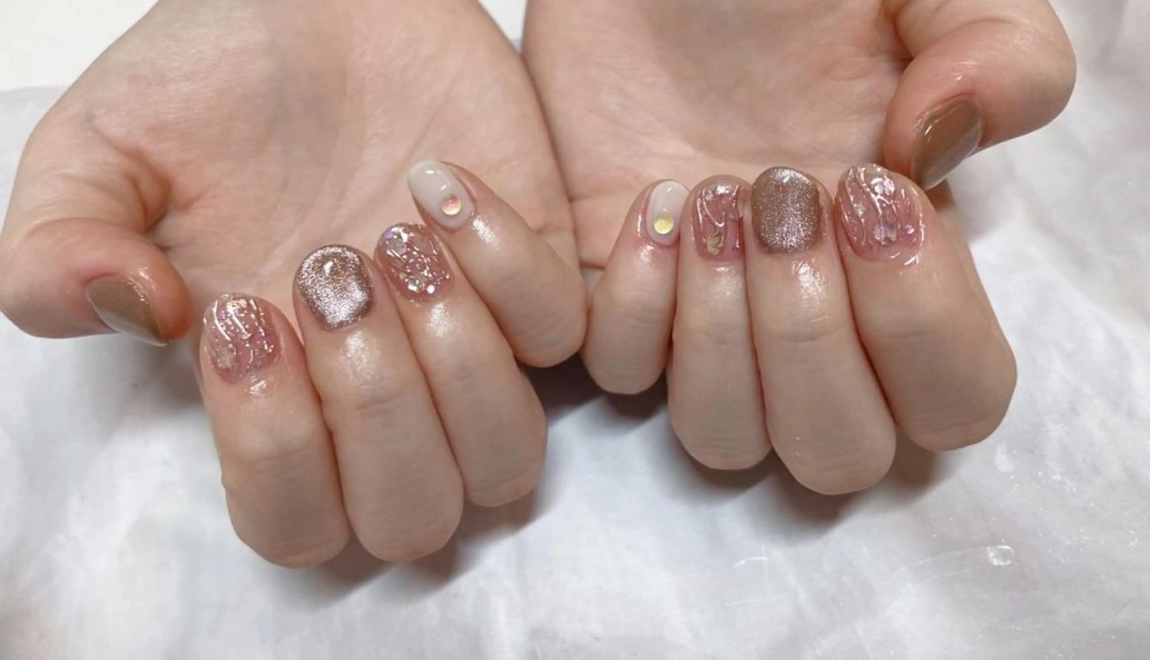 ネイル マグネットネイル ピンク 【ＯＲＧＡＮ】 nailのネイルデザイン