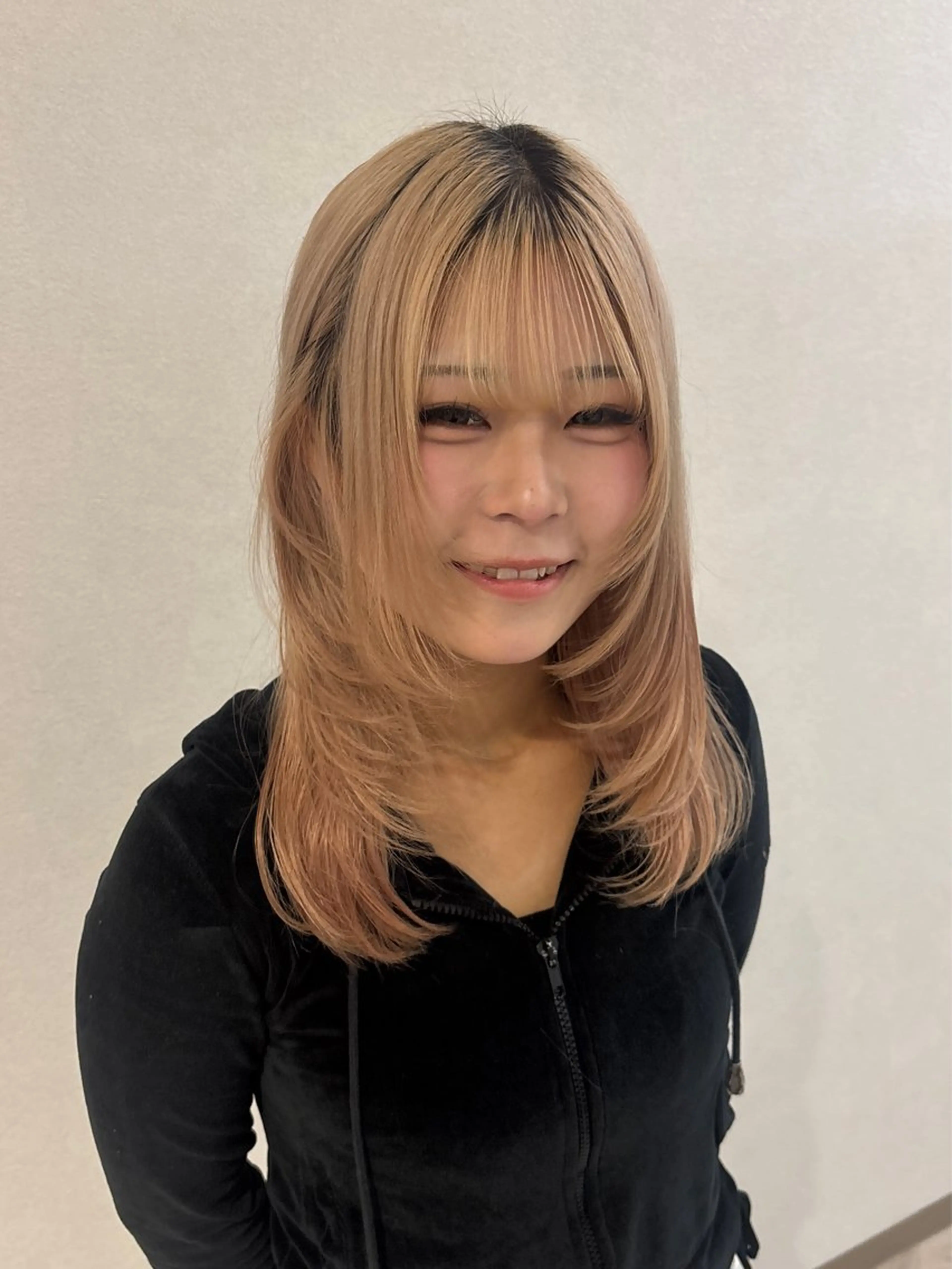 セミロング 顔周りカット 韓国風ヘア カット CHAINON×FeM#所属・名駅/sHiHo/透 明感カラー✨🎀/のヘアスタイル