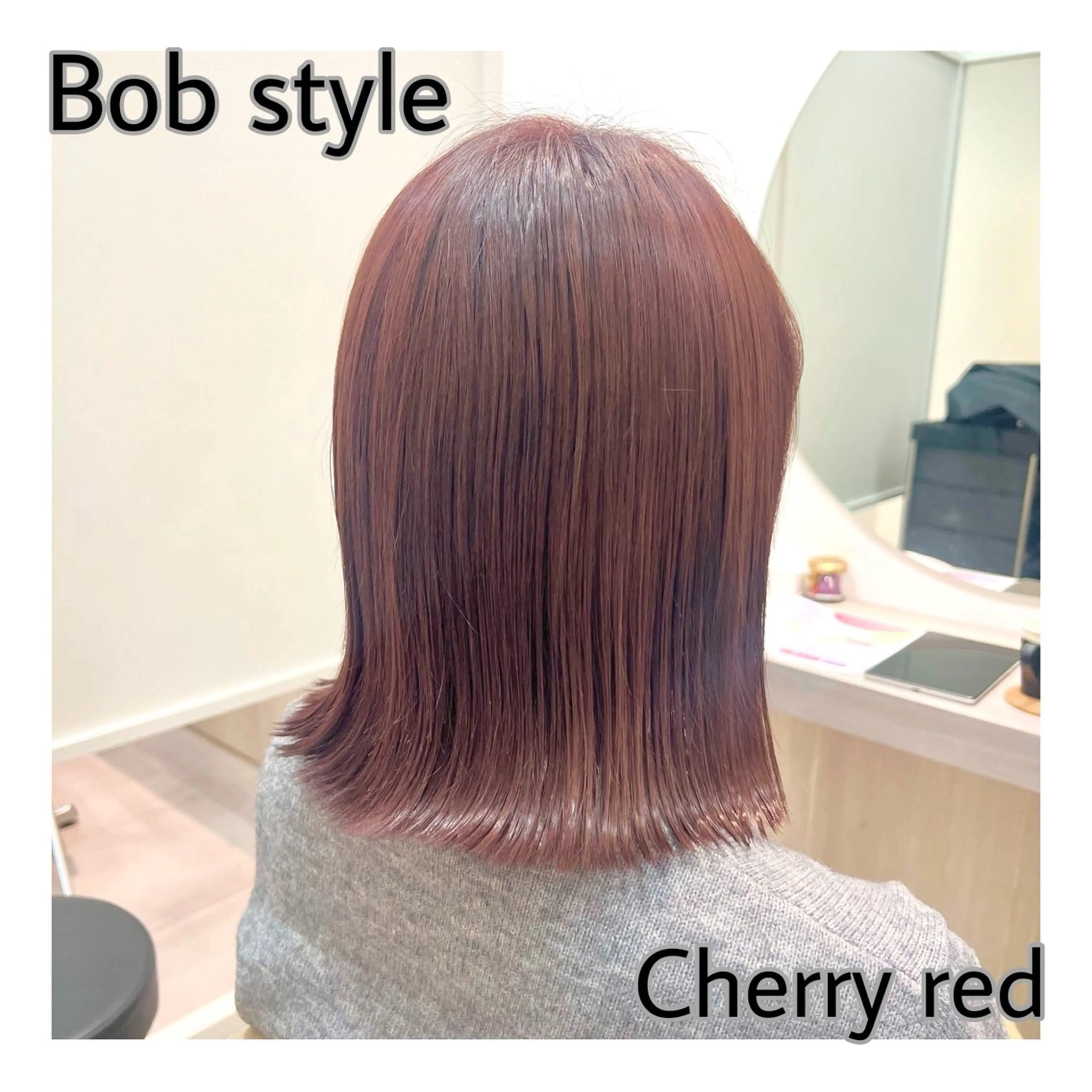 ミディアム ボブ カット ヘアカラー トリートメント 🌱ボブ／艶髪／ 縮毛矯正🌱茉奈のヘアスタイル