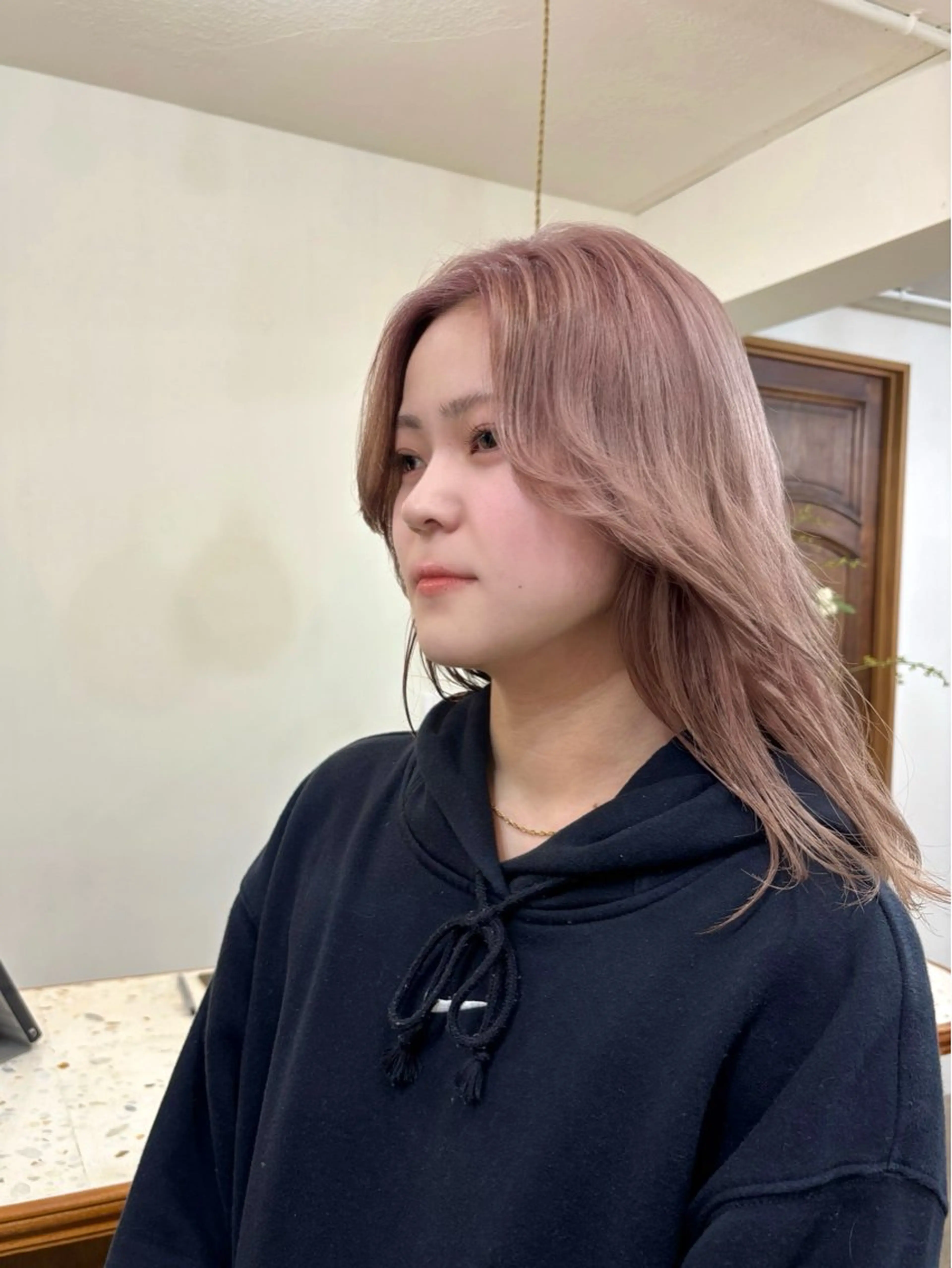 セミロング カラー ブリーチ グレージュ ピンクカラー CIEN所属・ayano🫧 《CIEN》のヘアスタイル