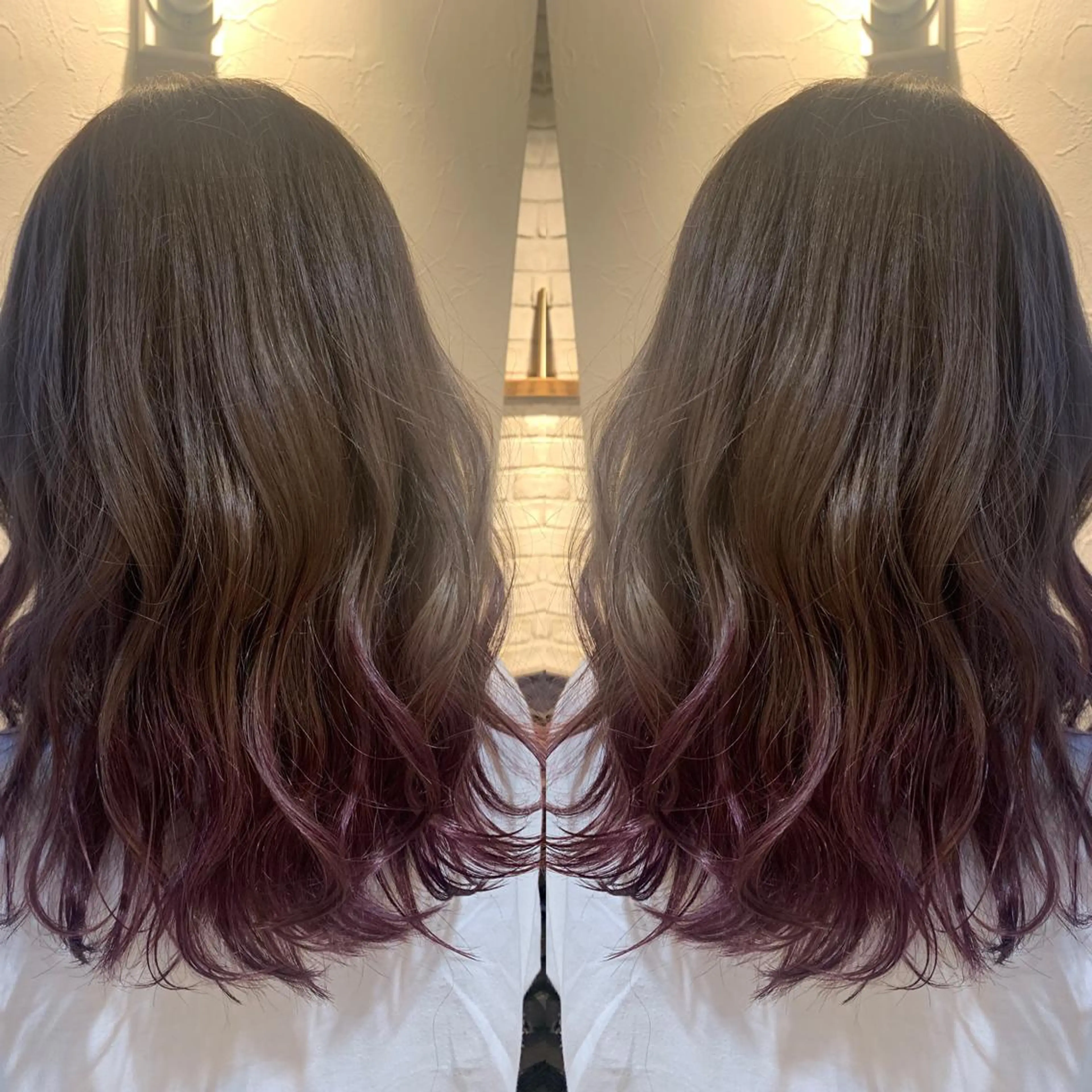 ロング カラー ピンクカラー バイオレットカラー 韓国🇰🇷 ✂︎hair 内田愛のヘアスタイル