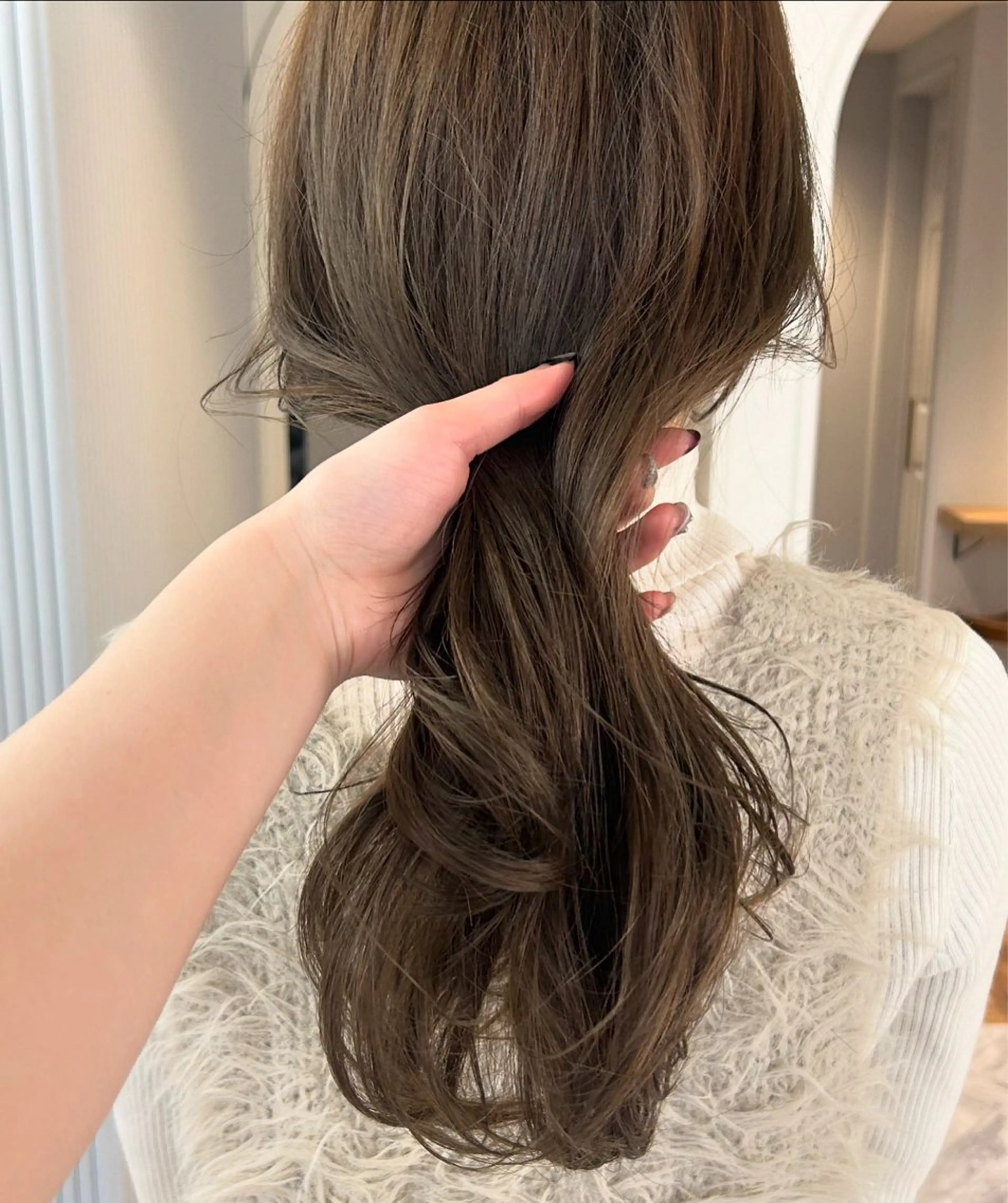セミロング カラー ヘアカラー トリートメント じゅわっと暖色カラー 🍊Moemiのヘアスタイル