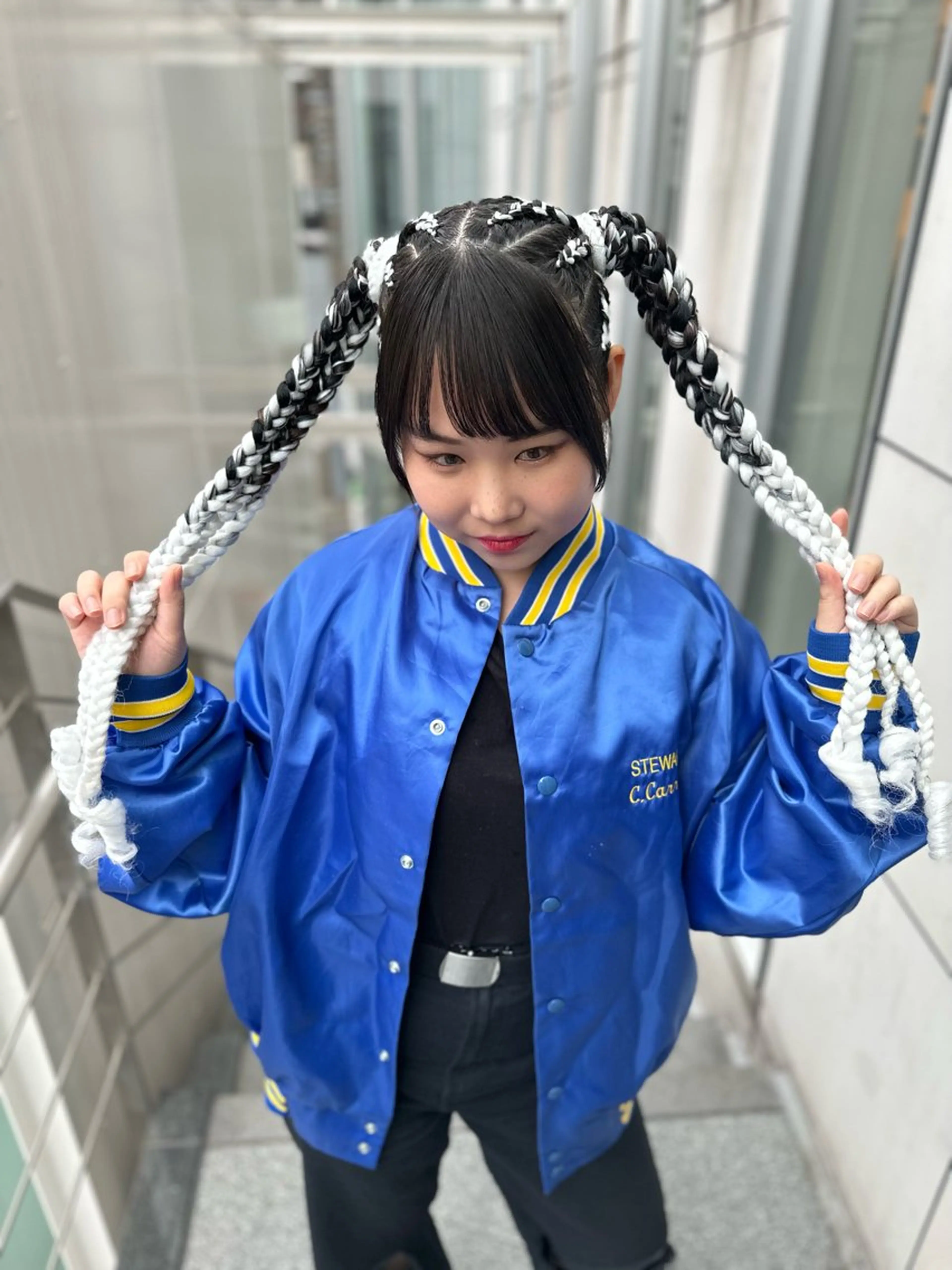 ロング ツインテール エクステ エクステ ヘアセット BRAIDS💎愛子 大人ハイライト💎のヘアスタイル