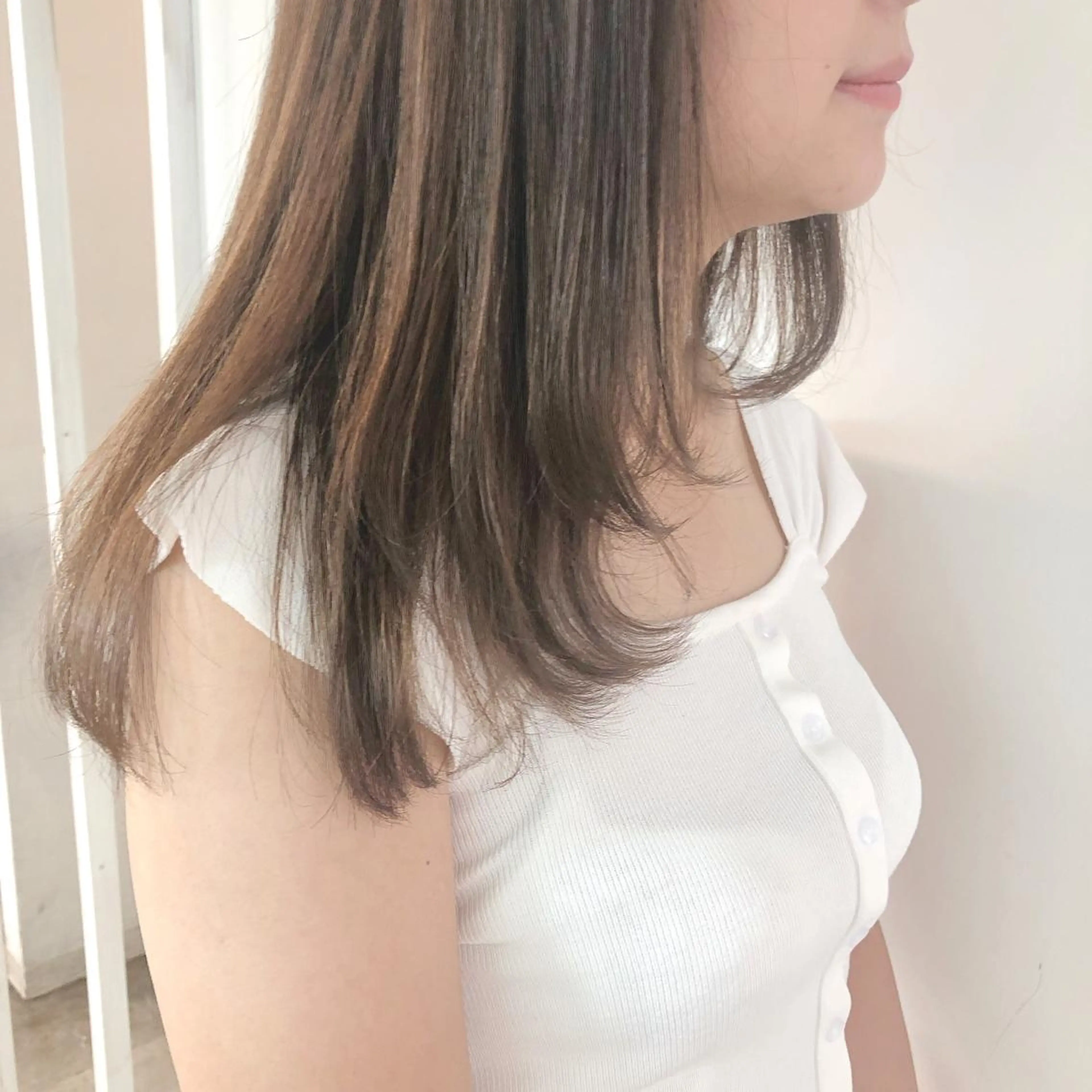 セミロング カラー ヘアアレンジ 榎園 由美のヘアスタイル