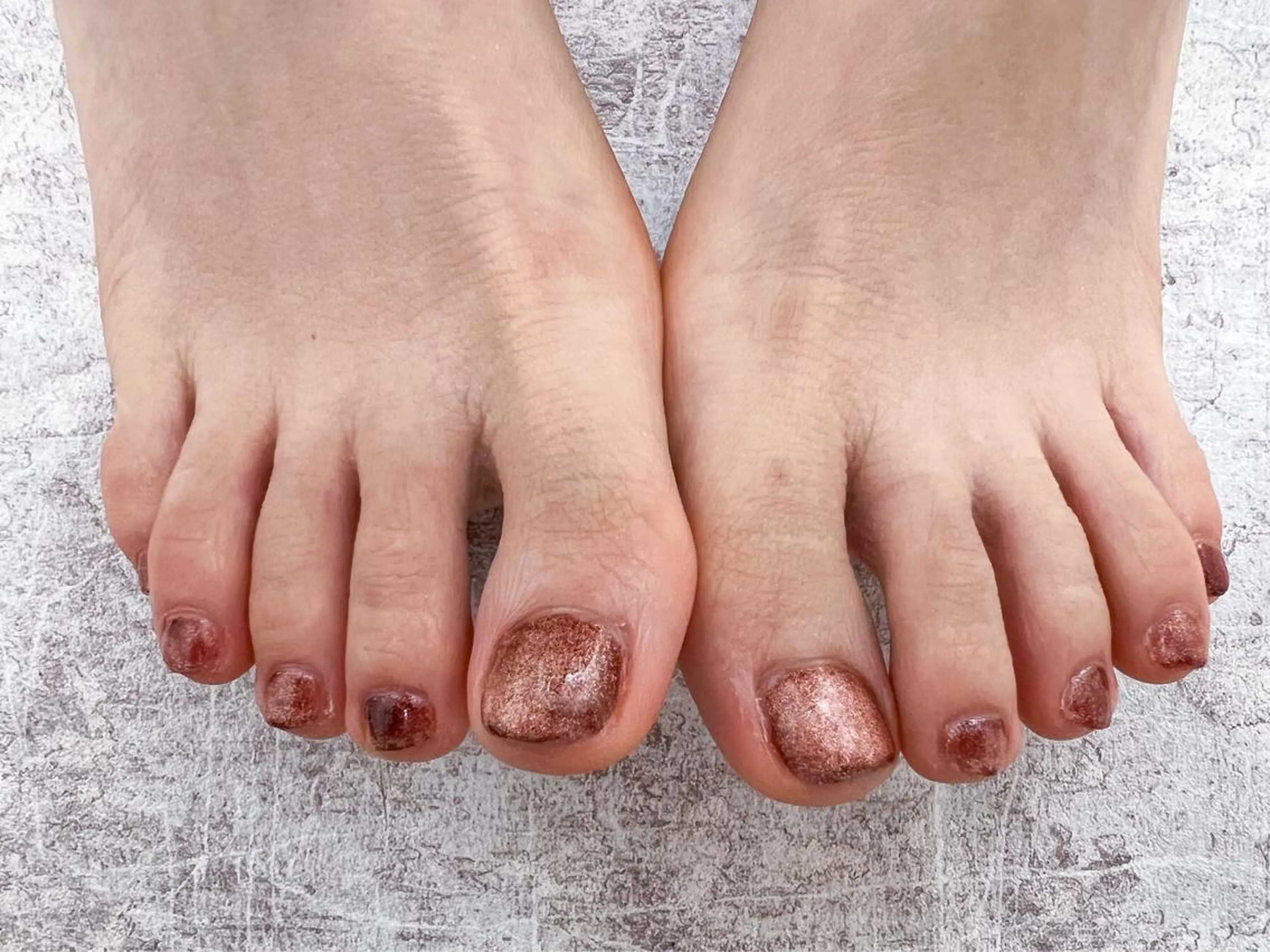 ネイル ブラウン マグネットネイル フットネイル Mogu nail 二子玉川のネイルデザイン